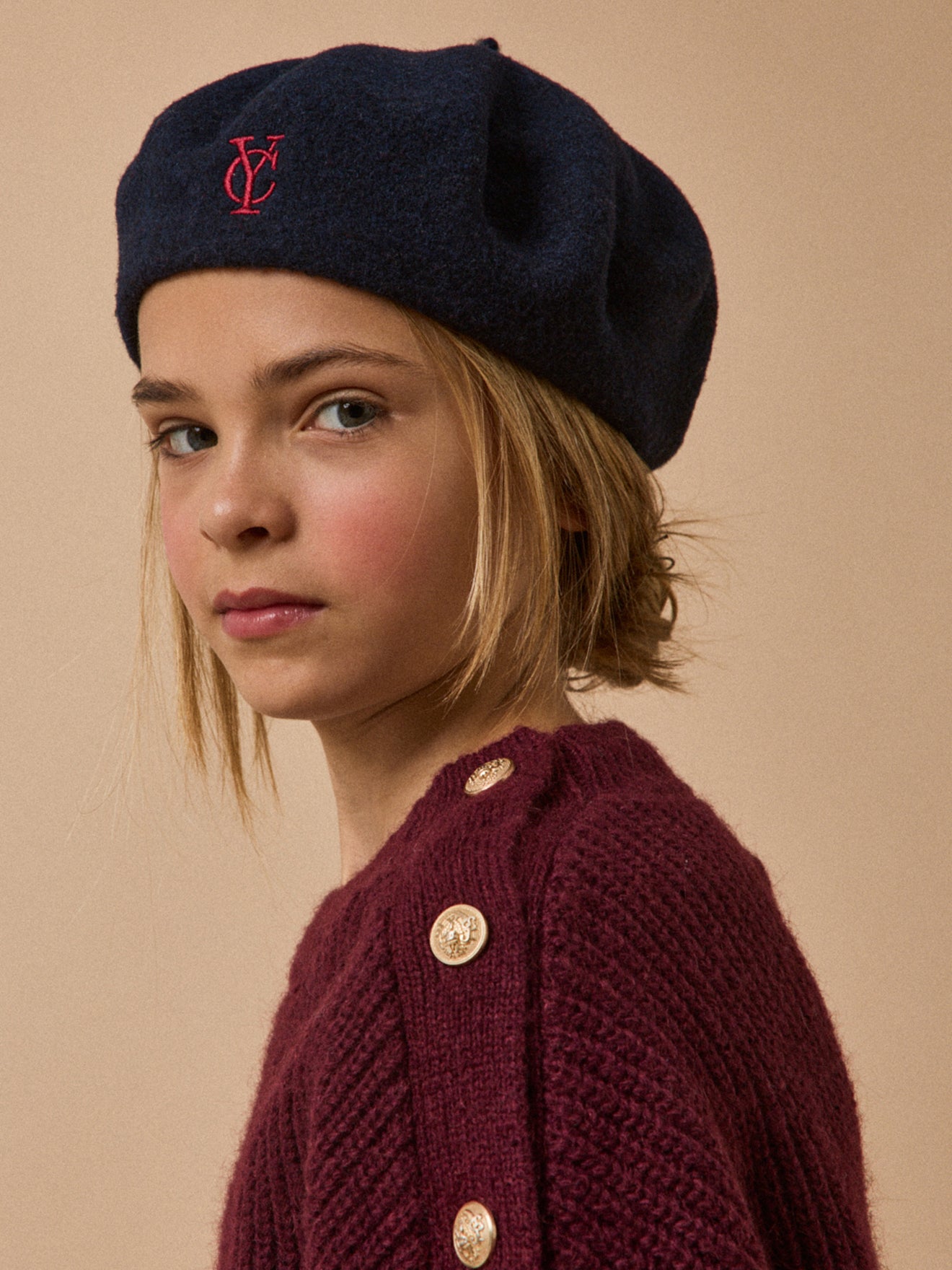 Girl's pure merino wool beret