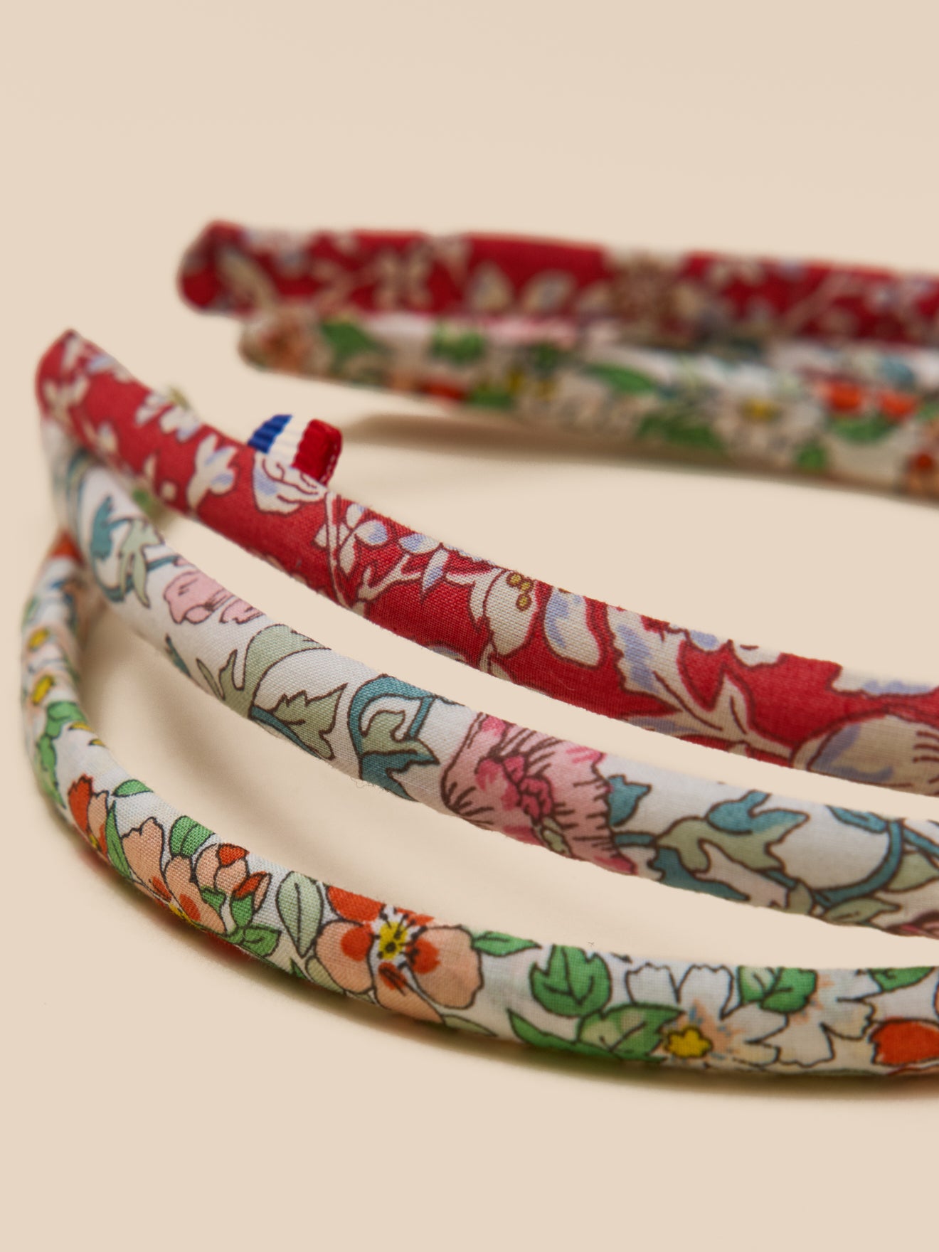 Girl's set of 3 narrow headbands made with Liberty fabric