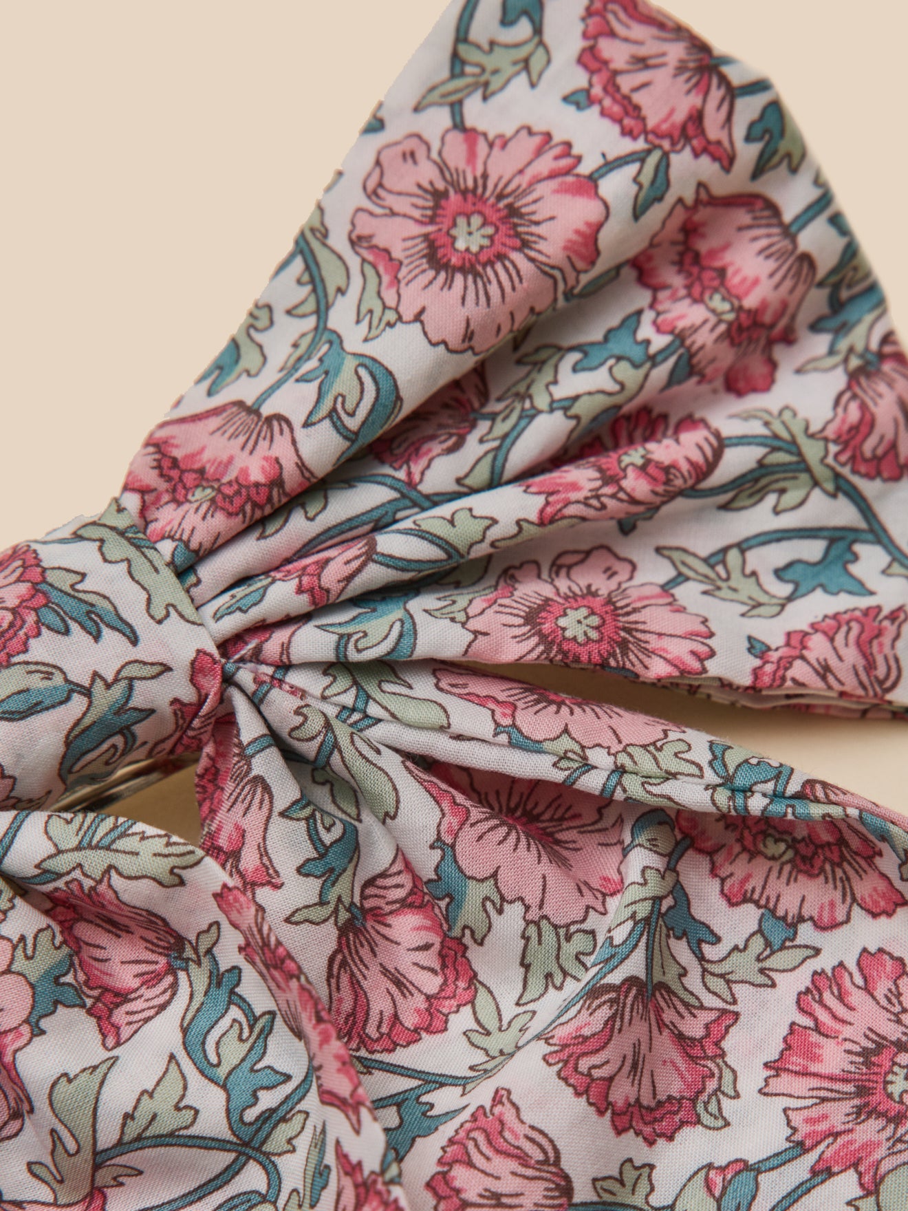 Girl's barrette and large bow made with Liberty fabric