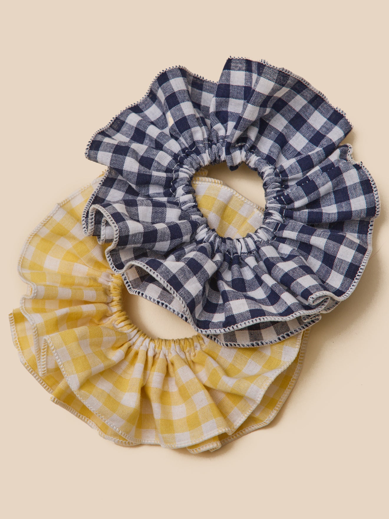 Lot de 2 chouchous en tissu vichy Fille