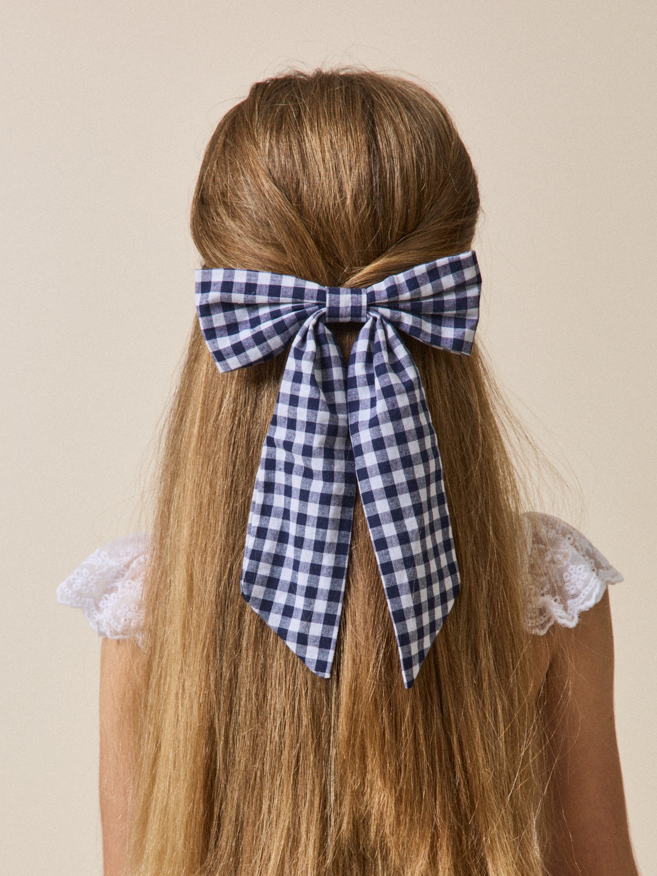Barrette Fille grand noeud vichy