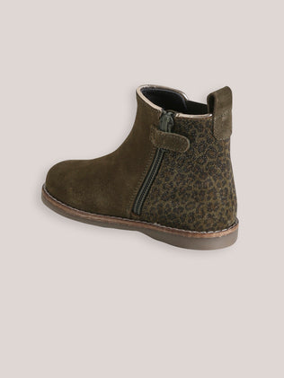 Boots léopard en cuir Fille
