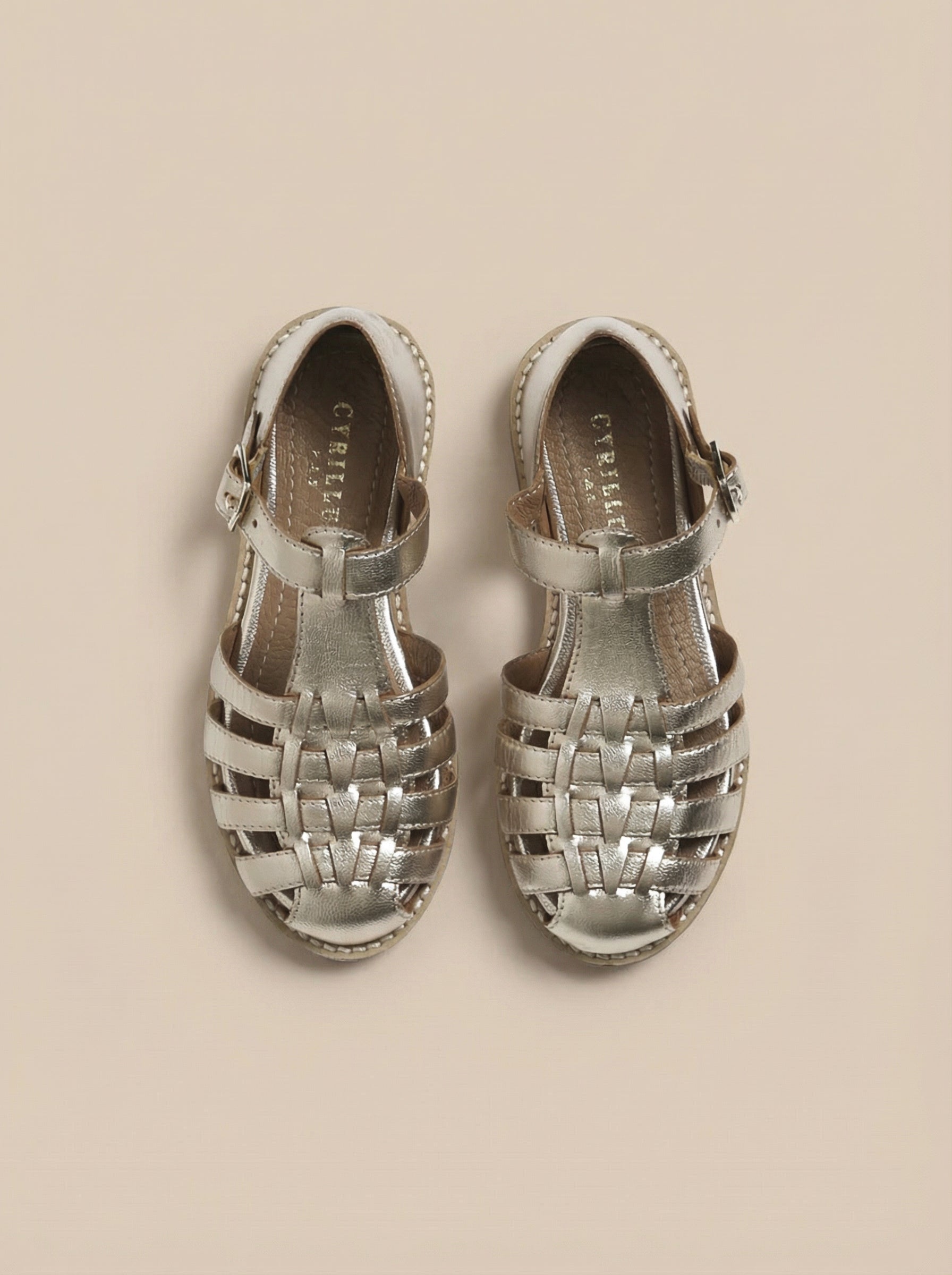 Sandales en cuir irisé fille