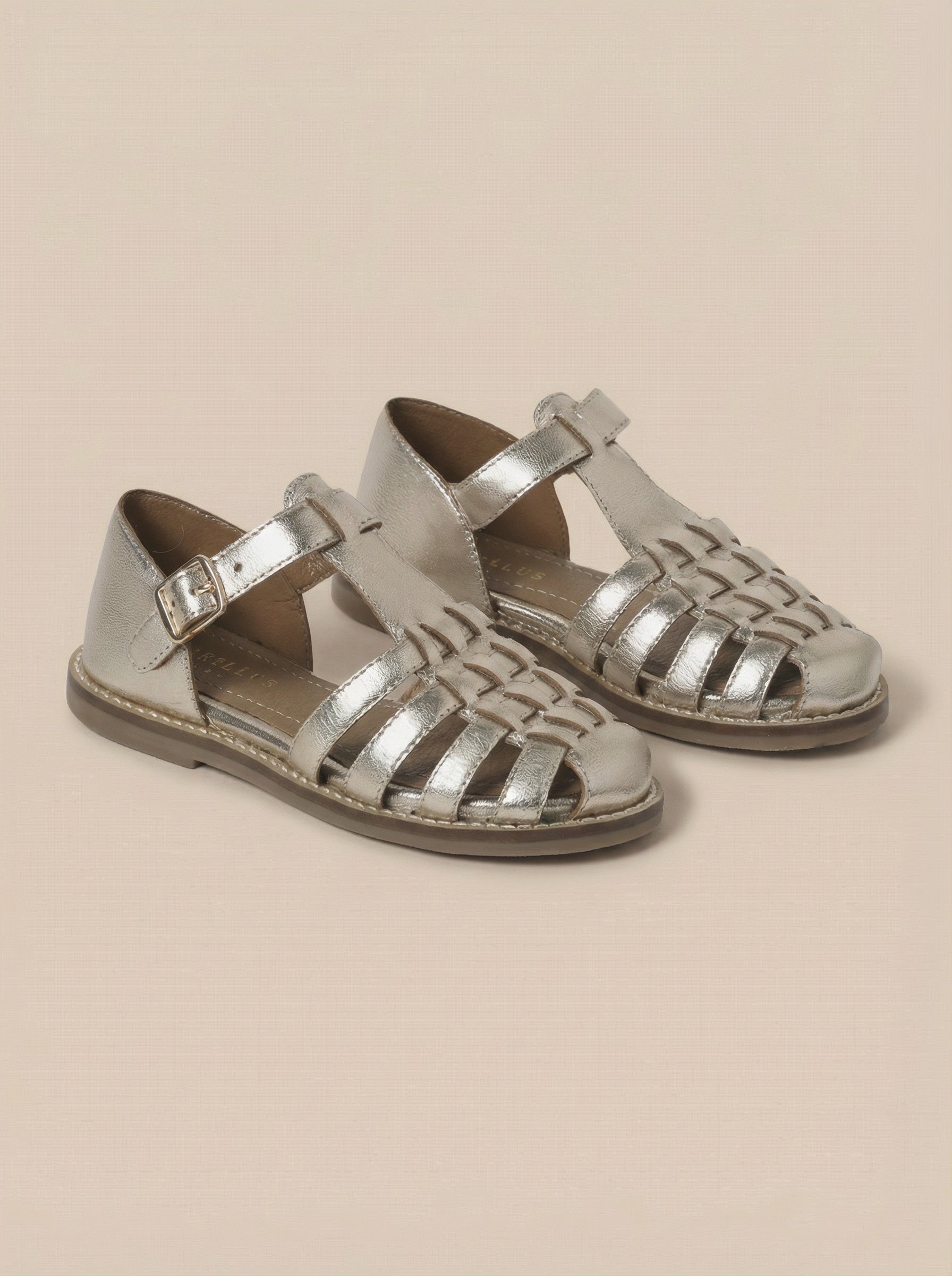 Sandales en cuir irisé fille