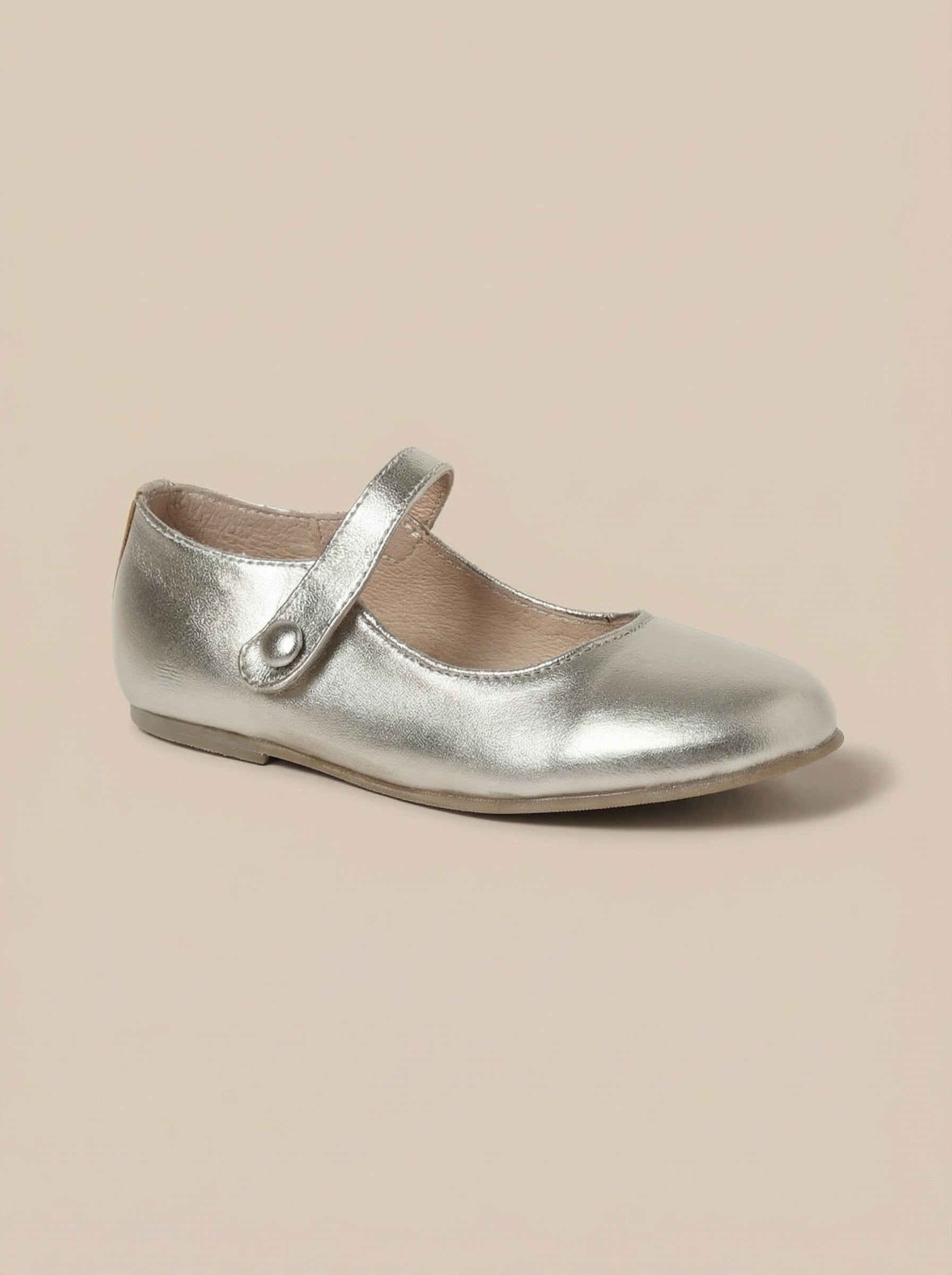 GIrl's shimmery leather Mary Janes