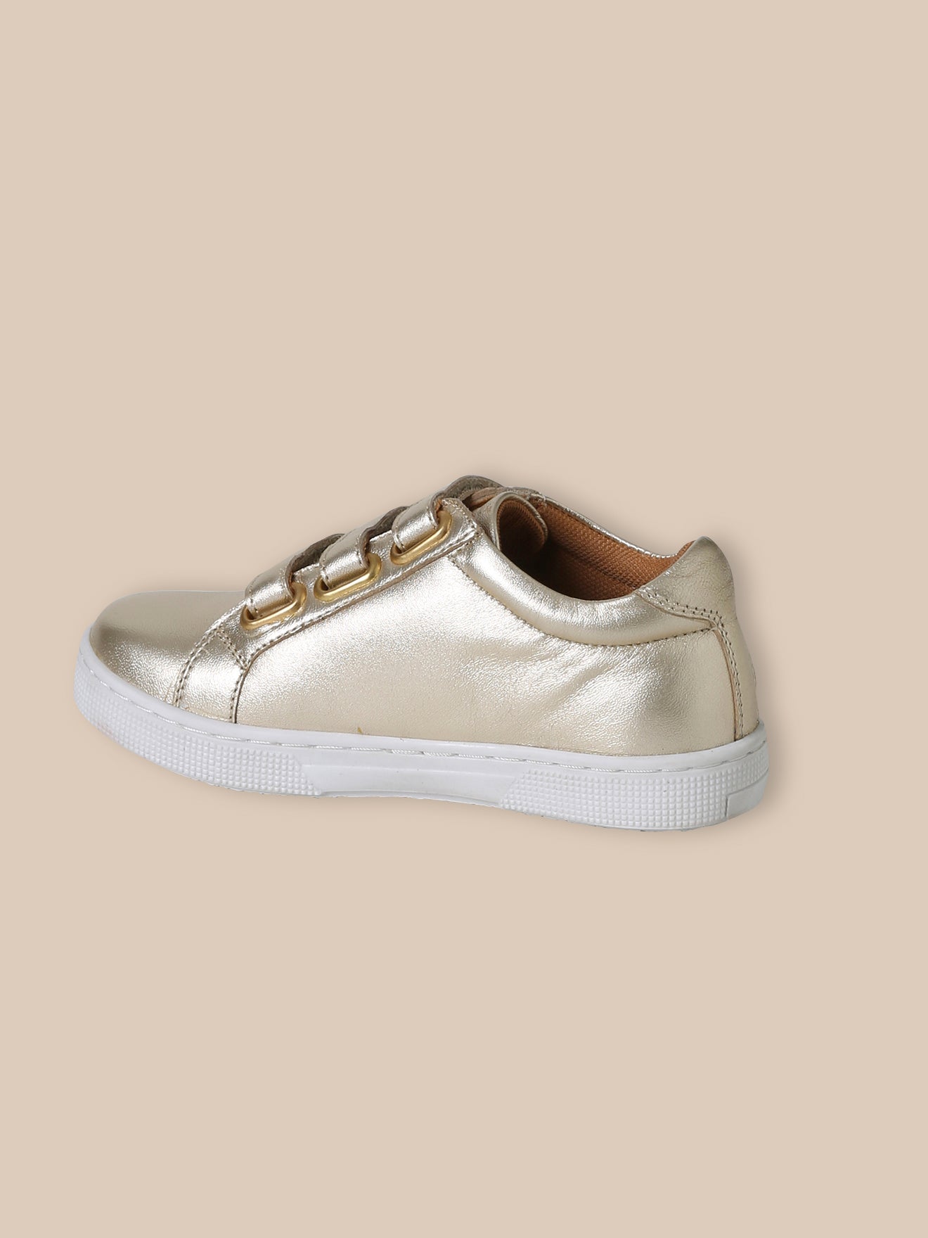 Girl's iridescent leather trainers