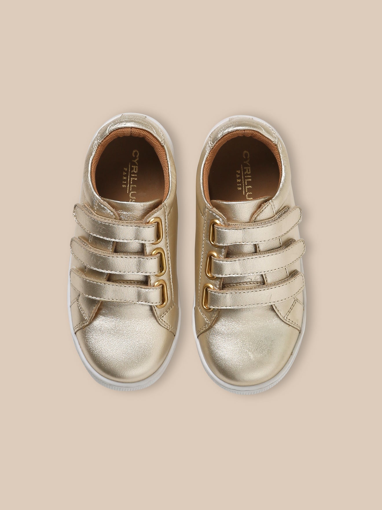 Girl's iridescent leather trainers