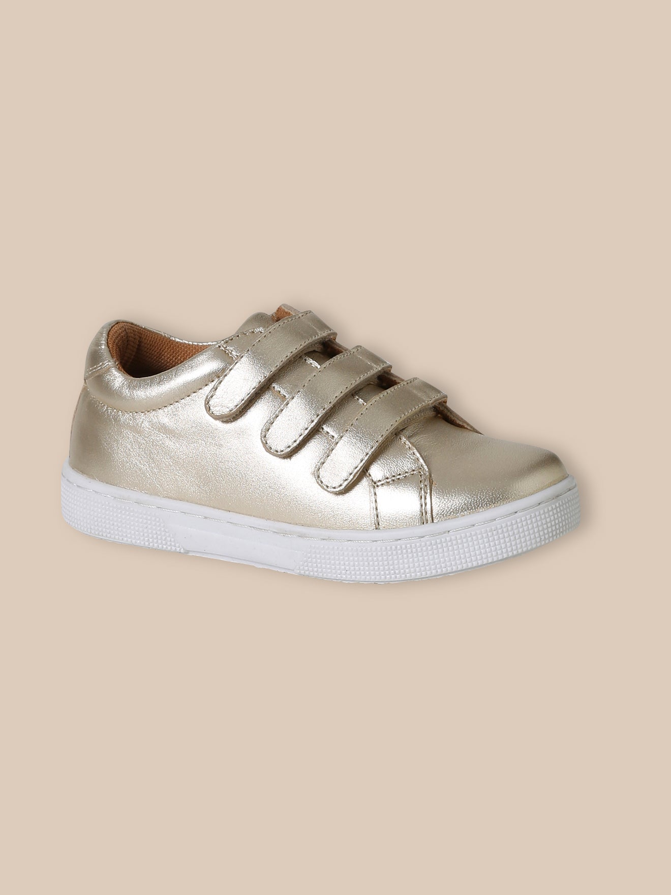 Girl's iridescent leather trainers