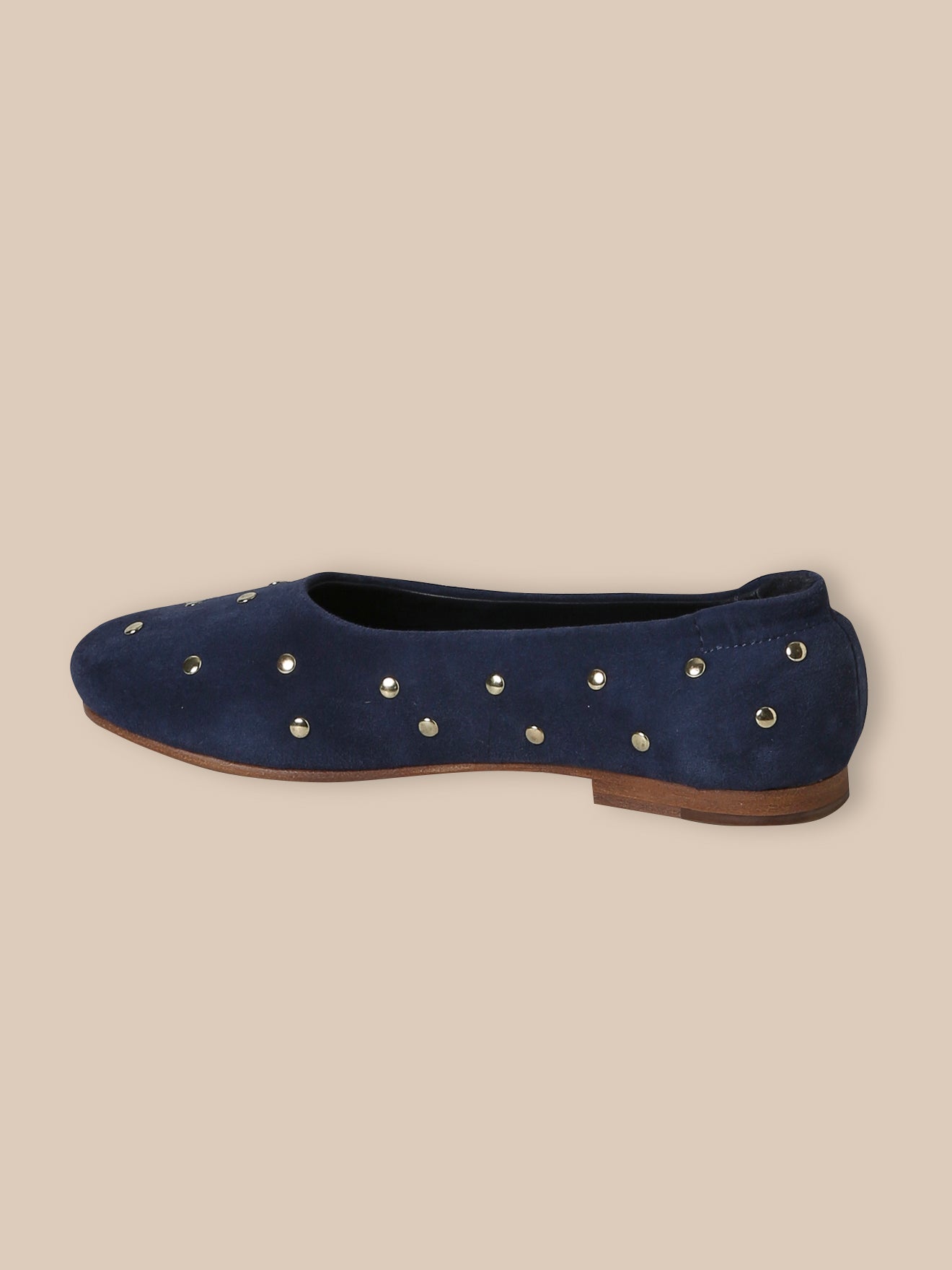 Girl's studded leather ballerina flats