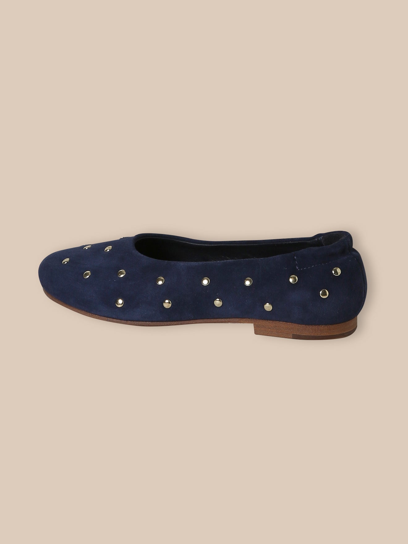 Girl's studded leather ballerina flats