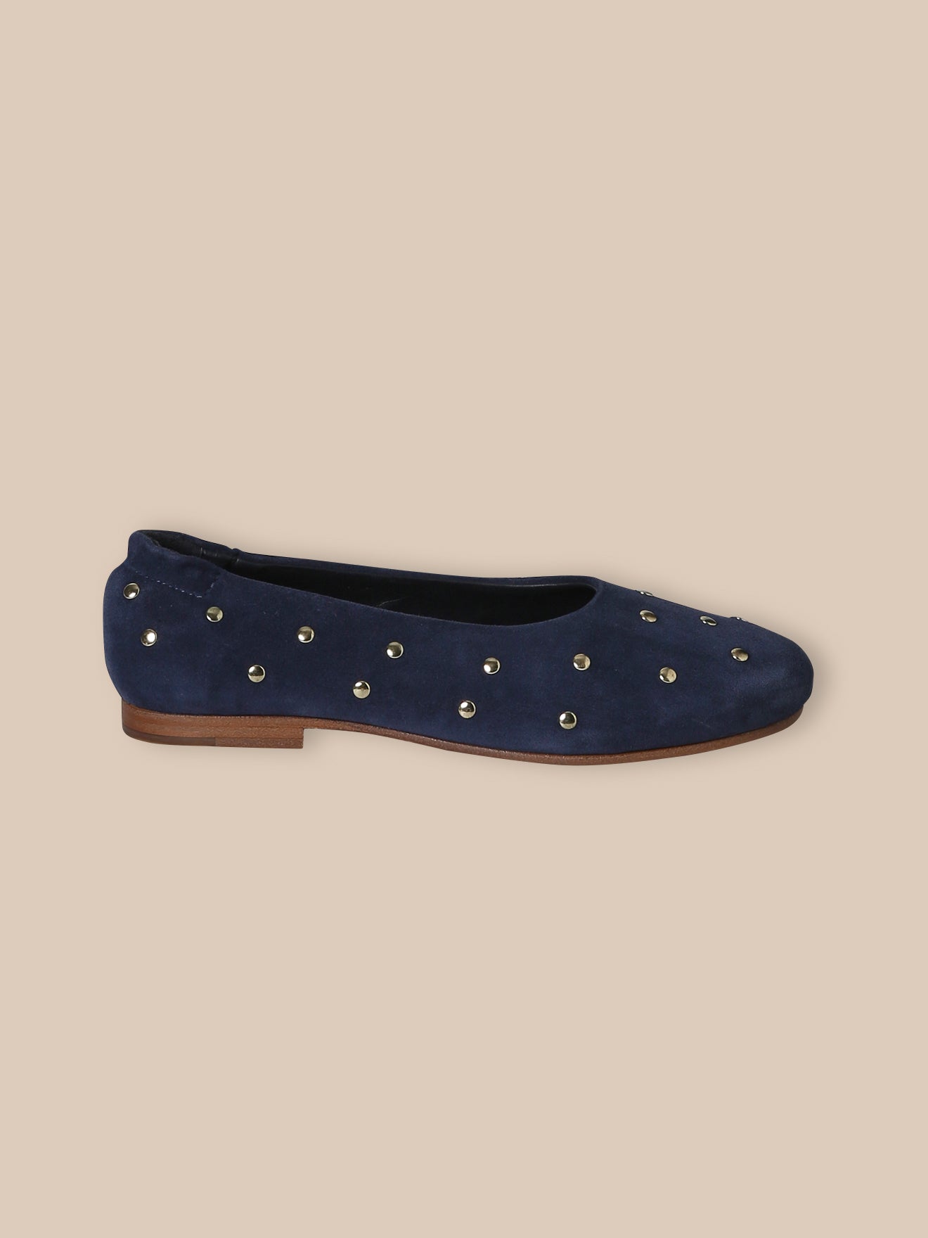 Girl's studded leather ballerina flats