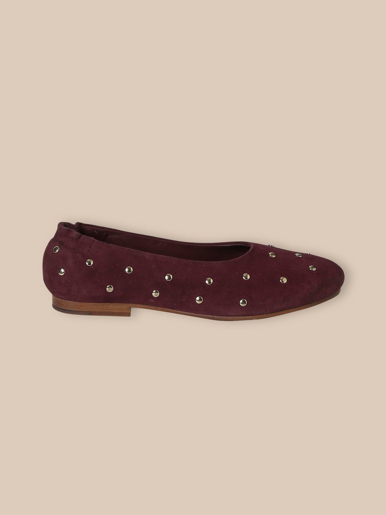 Girl's studded leather ballerina flats