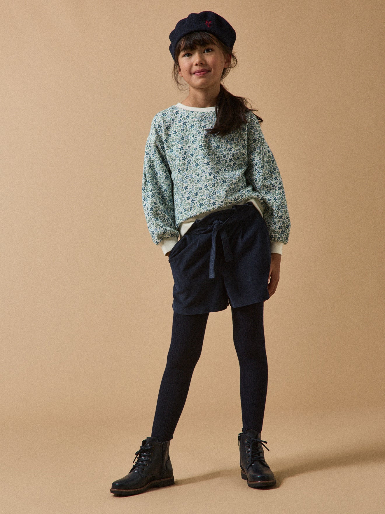 Bottines en cuir à lacets Fille