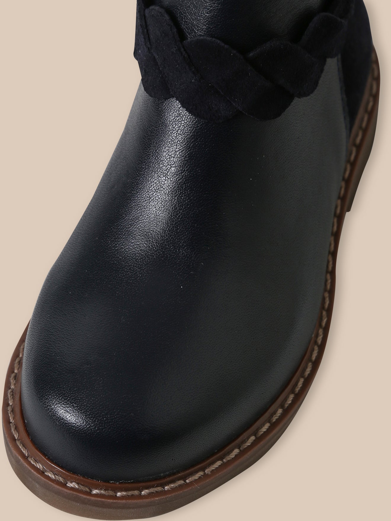 Boots tresse en cuir Fille