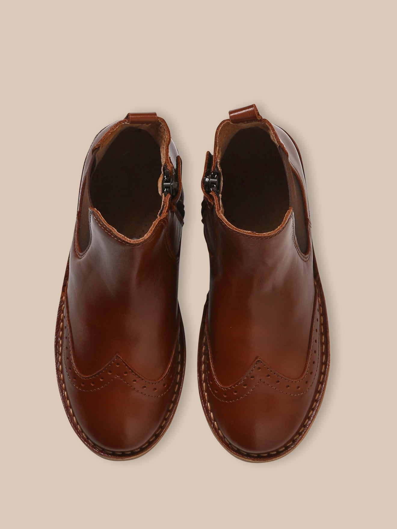 Boots bout fleuri Fille en cuir