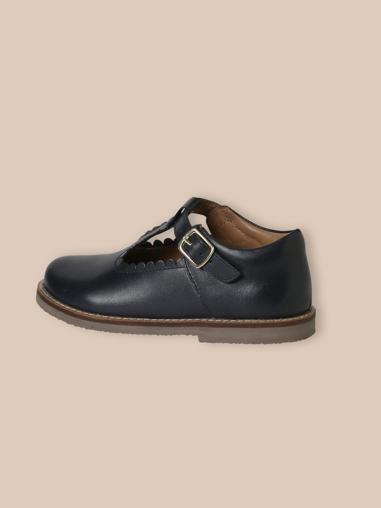 Girl's leather T-straps