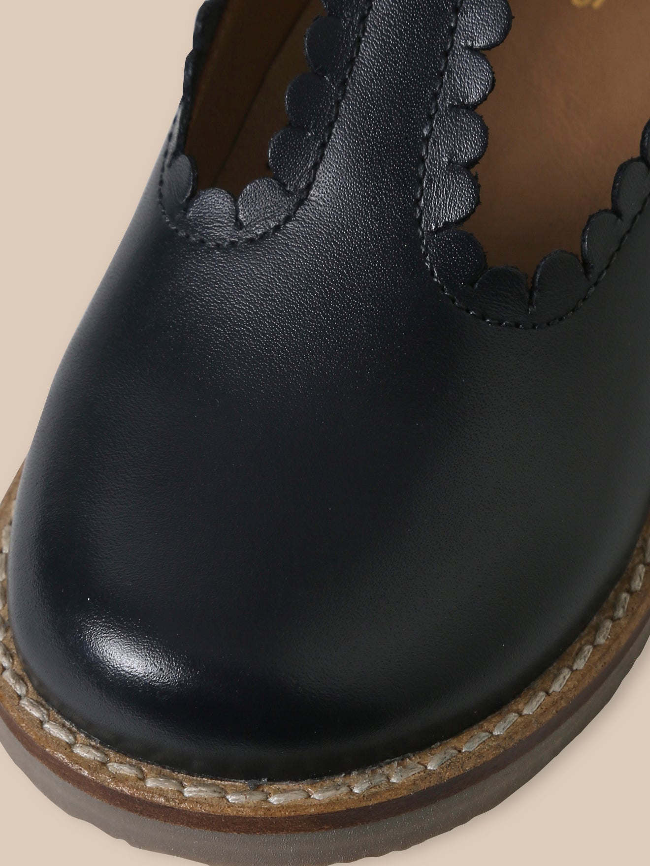 Girl's leather T-straps