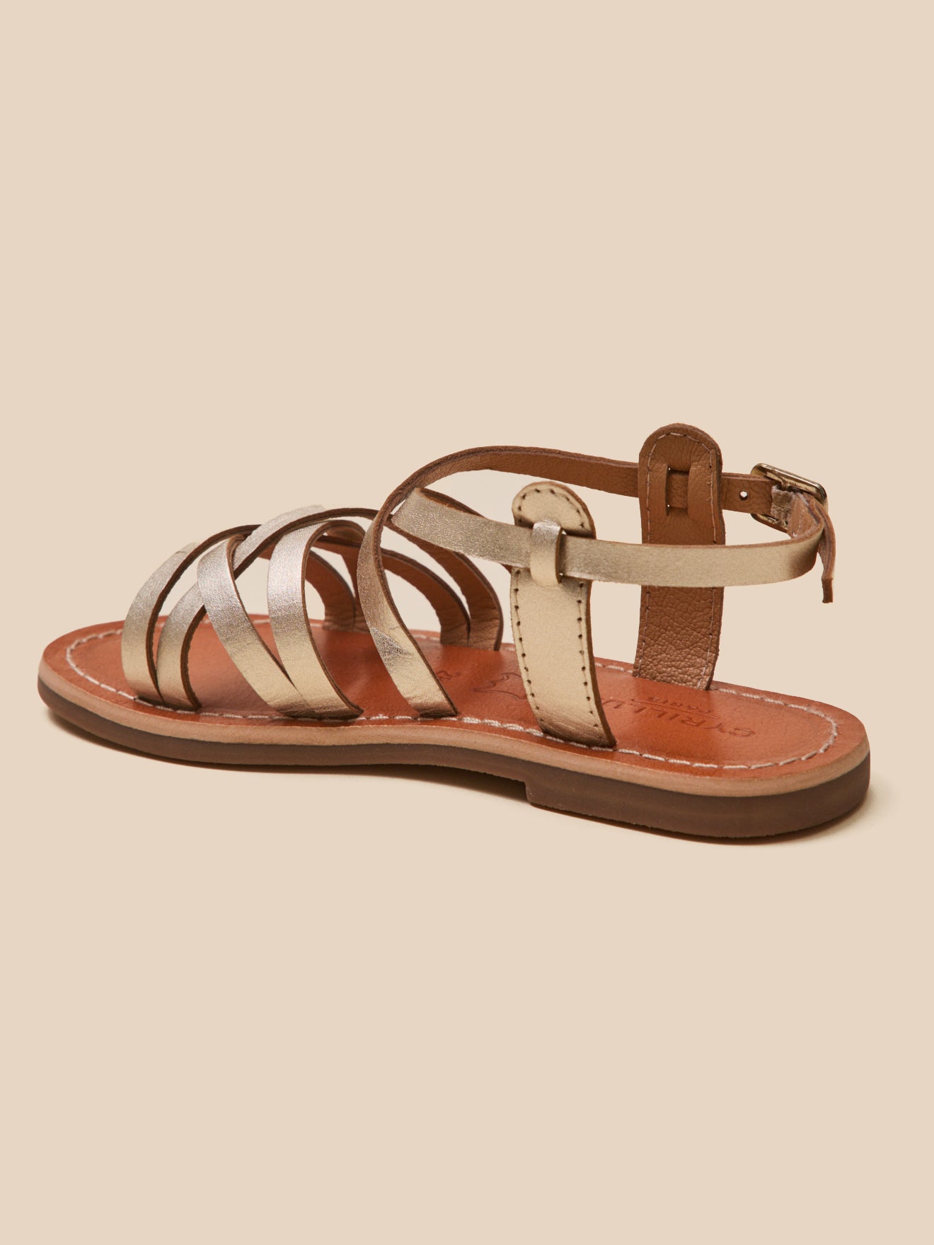 Sandales dorées Fille en cuir