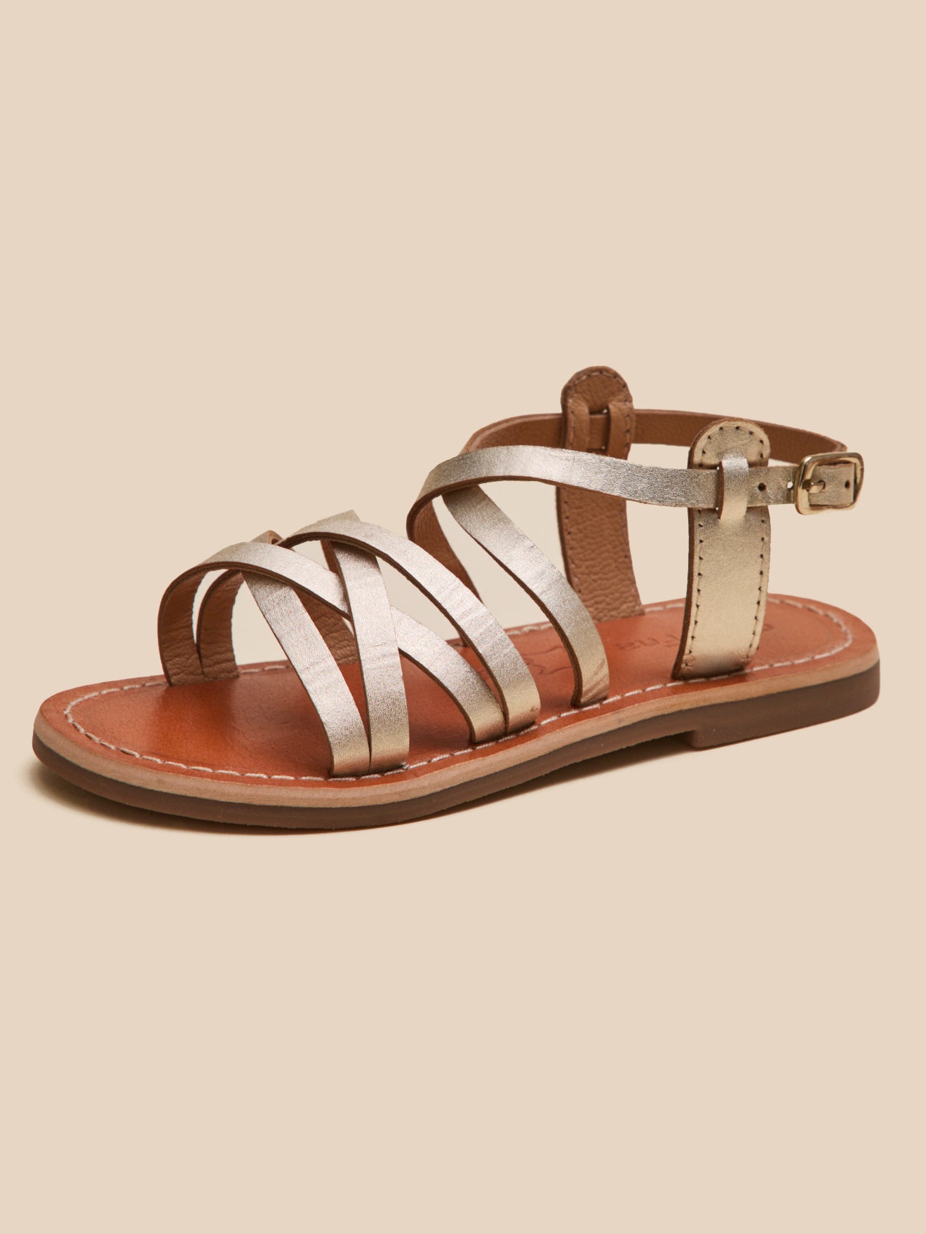 Sandales dorées Fille en cuir