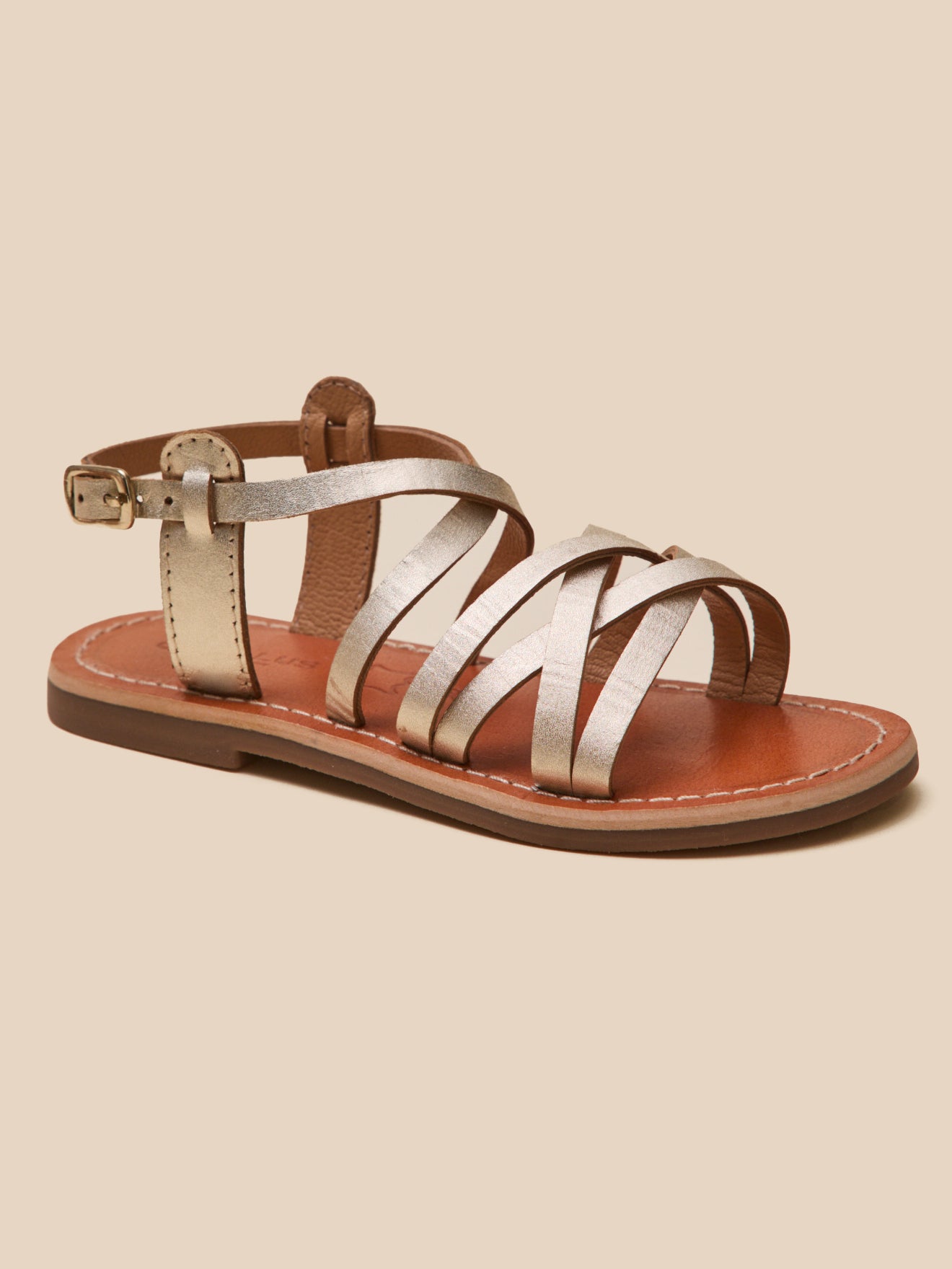 Sandales dorées Fille en cuir