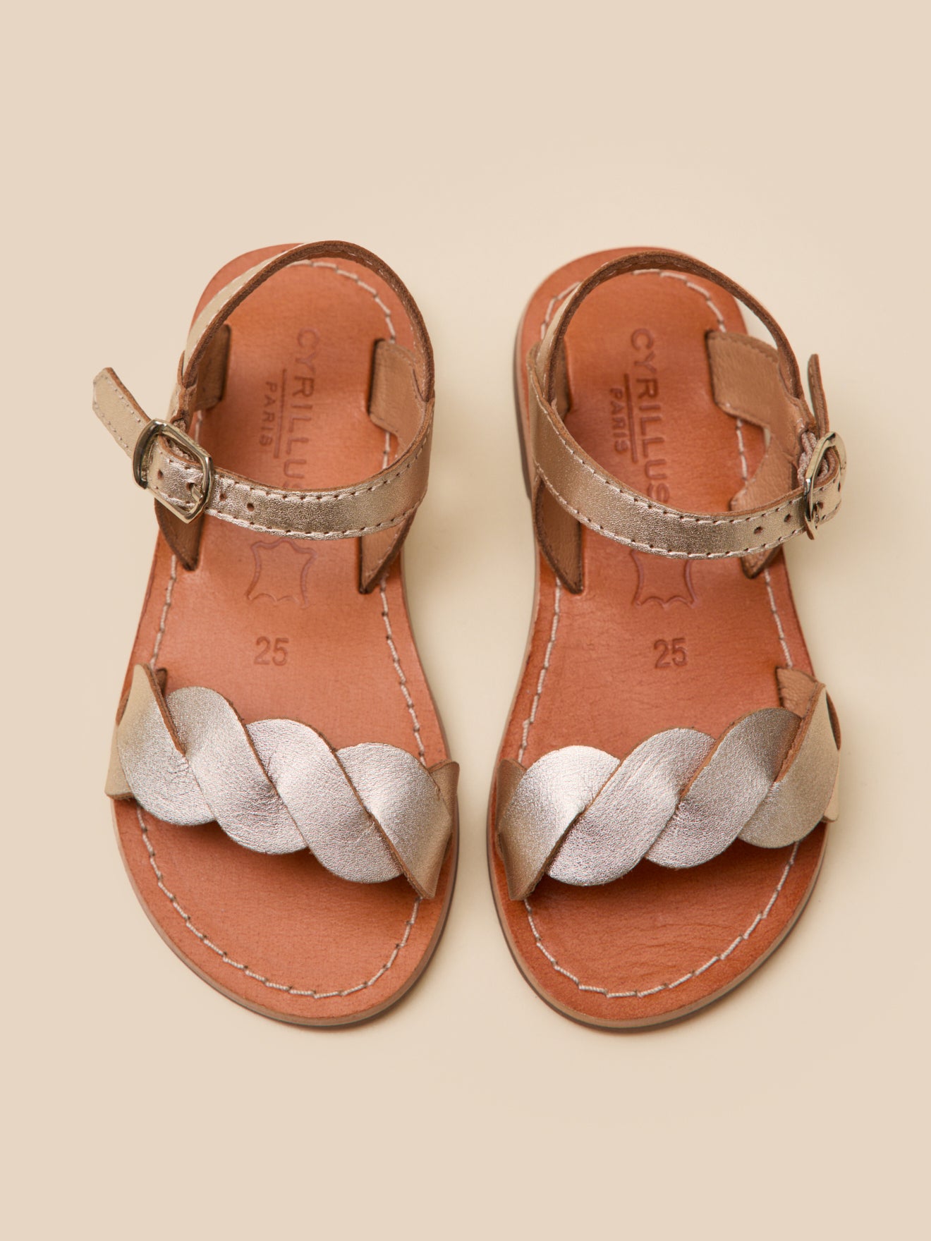 Girl's braided leather sandals