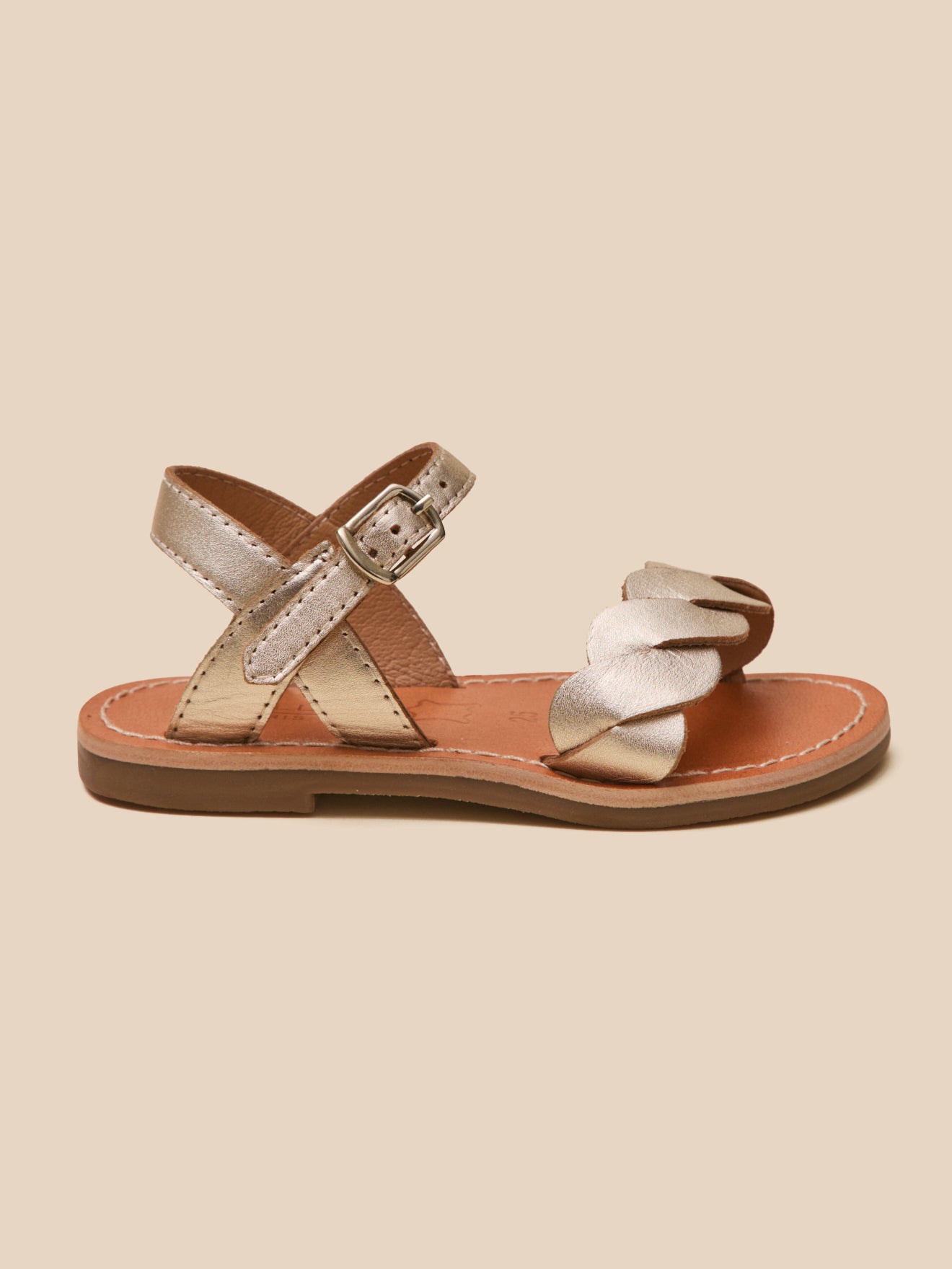 Girl's braided leather sandals