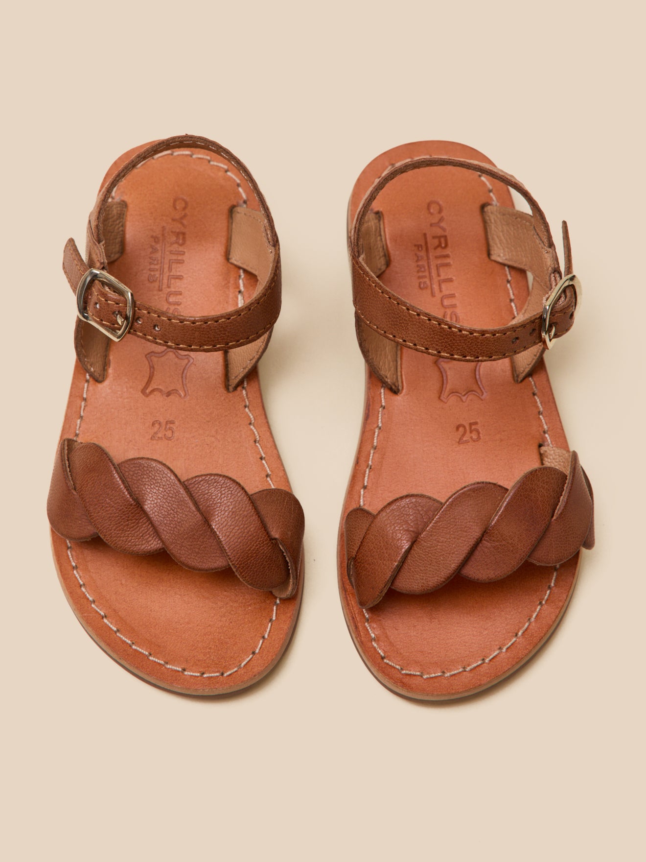 Girl's braided leather sandals