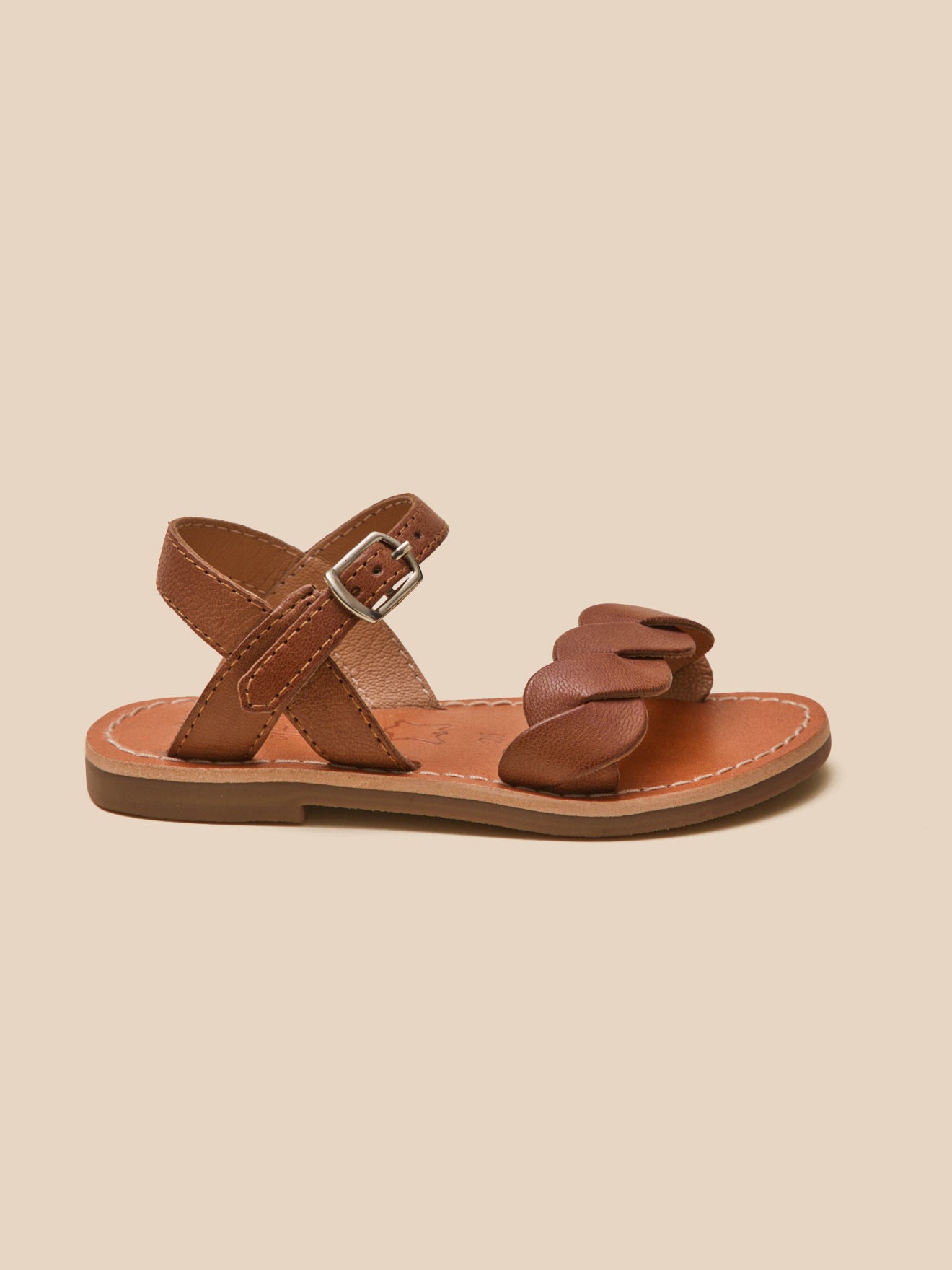 Girl's braided leather sandals