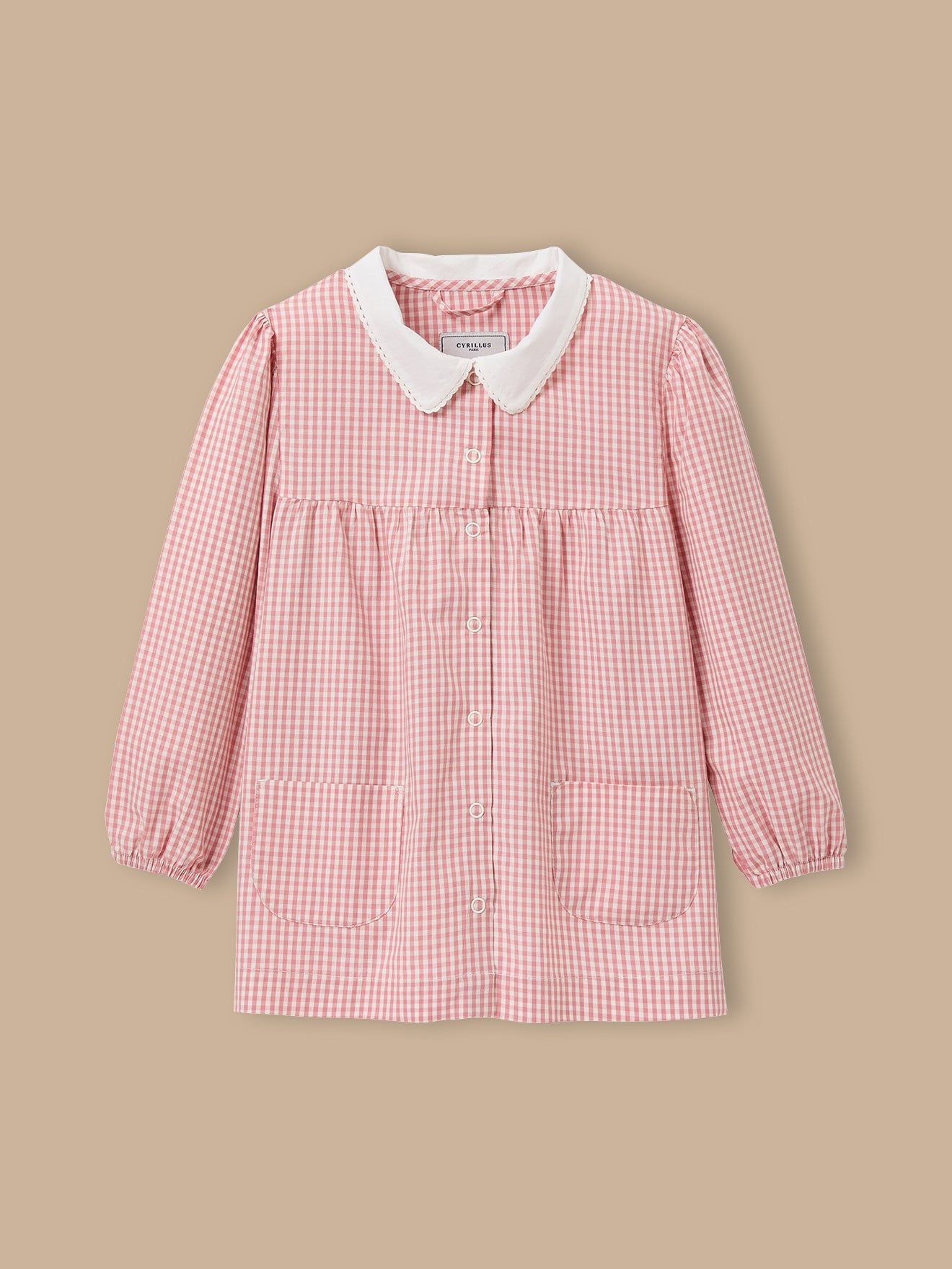 Girl's gingham check smock