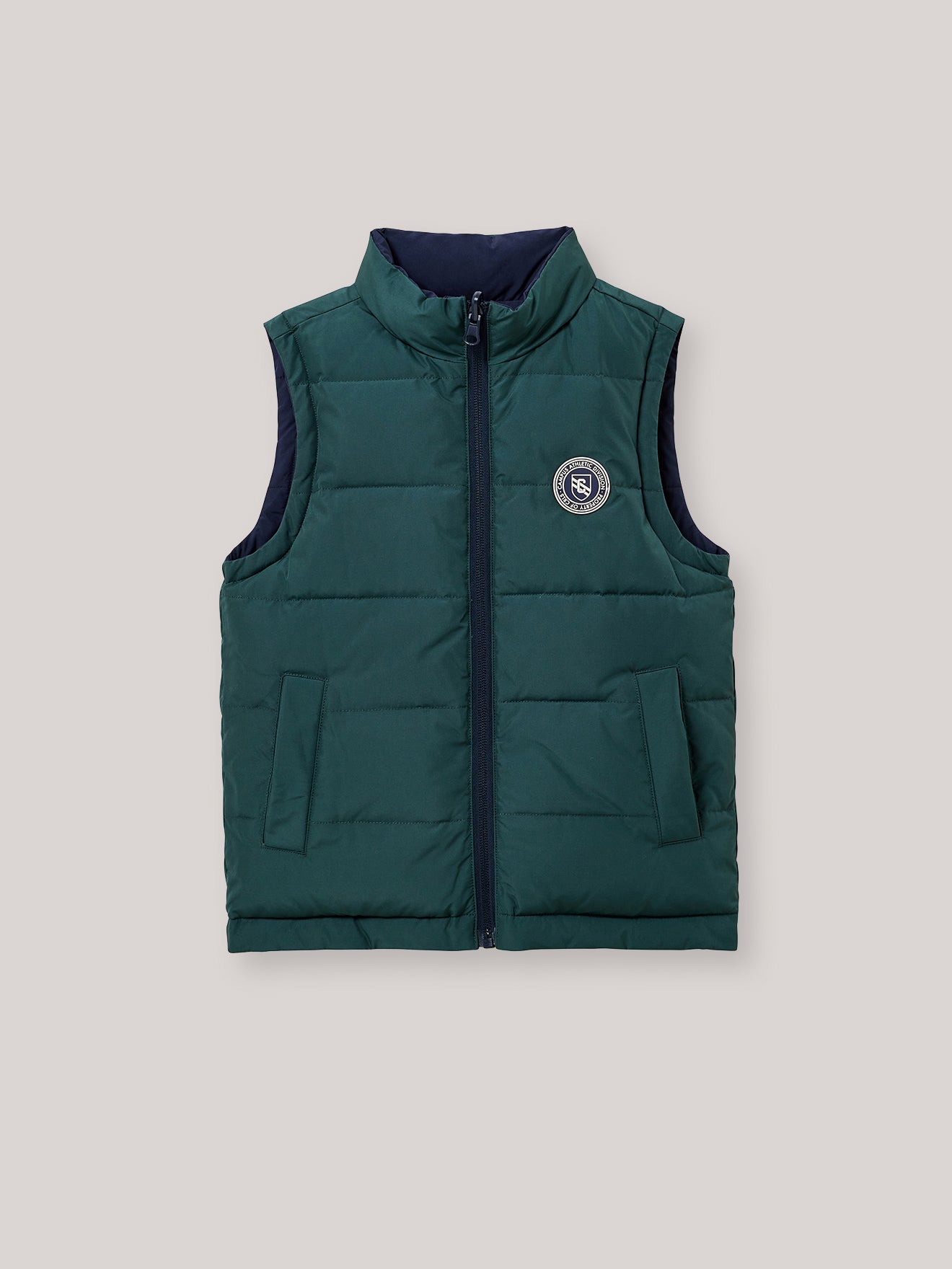 Boy's reversible sleeveless puffer jacket