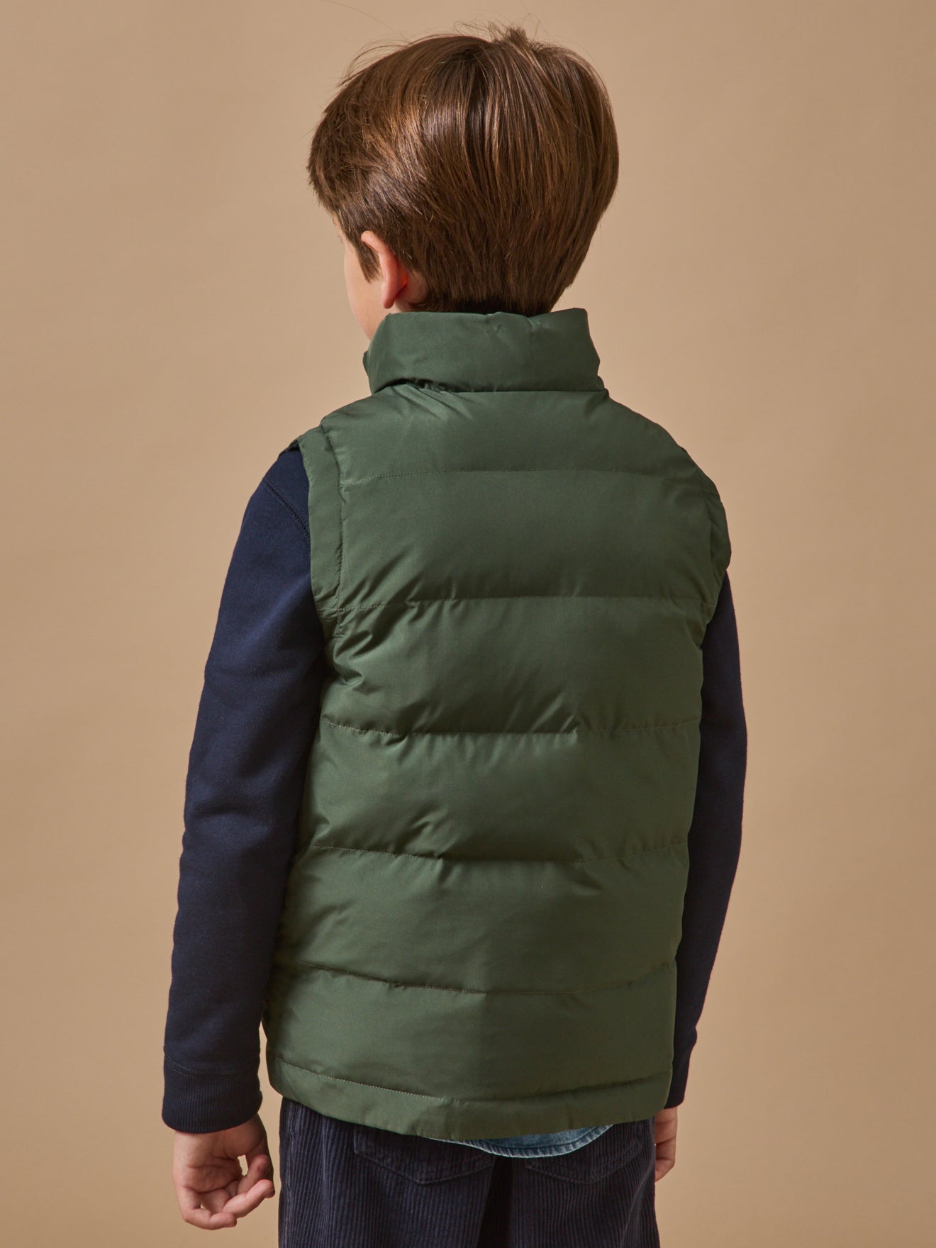 Boy's reversible sleeveless puffer jacket