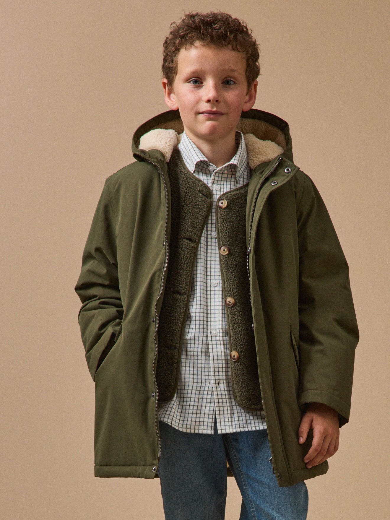 Boy's sherpa-lined parka