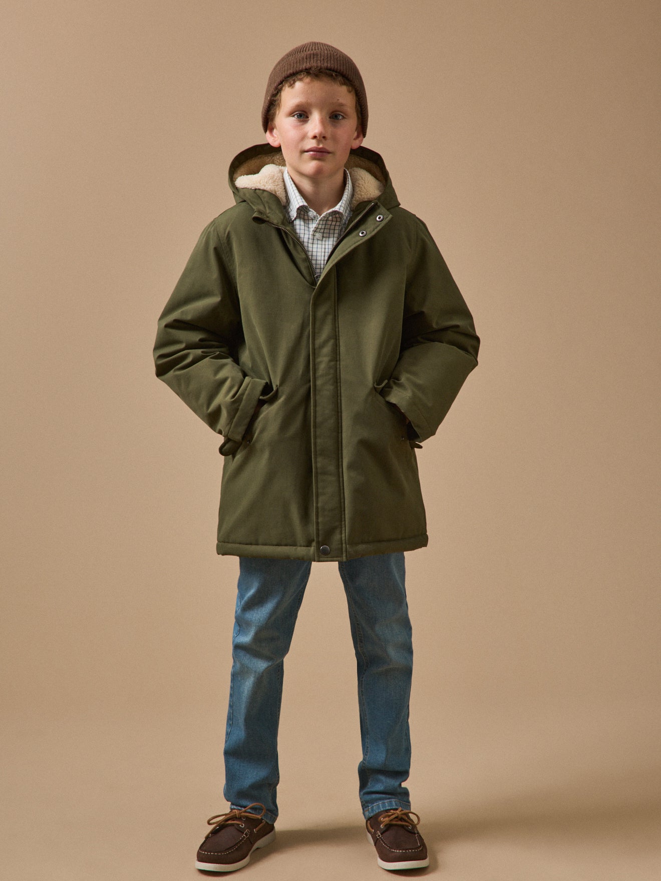 Boy's sherpa-lined parka