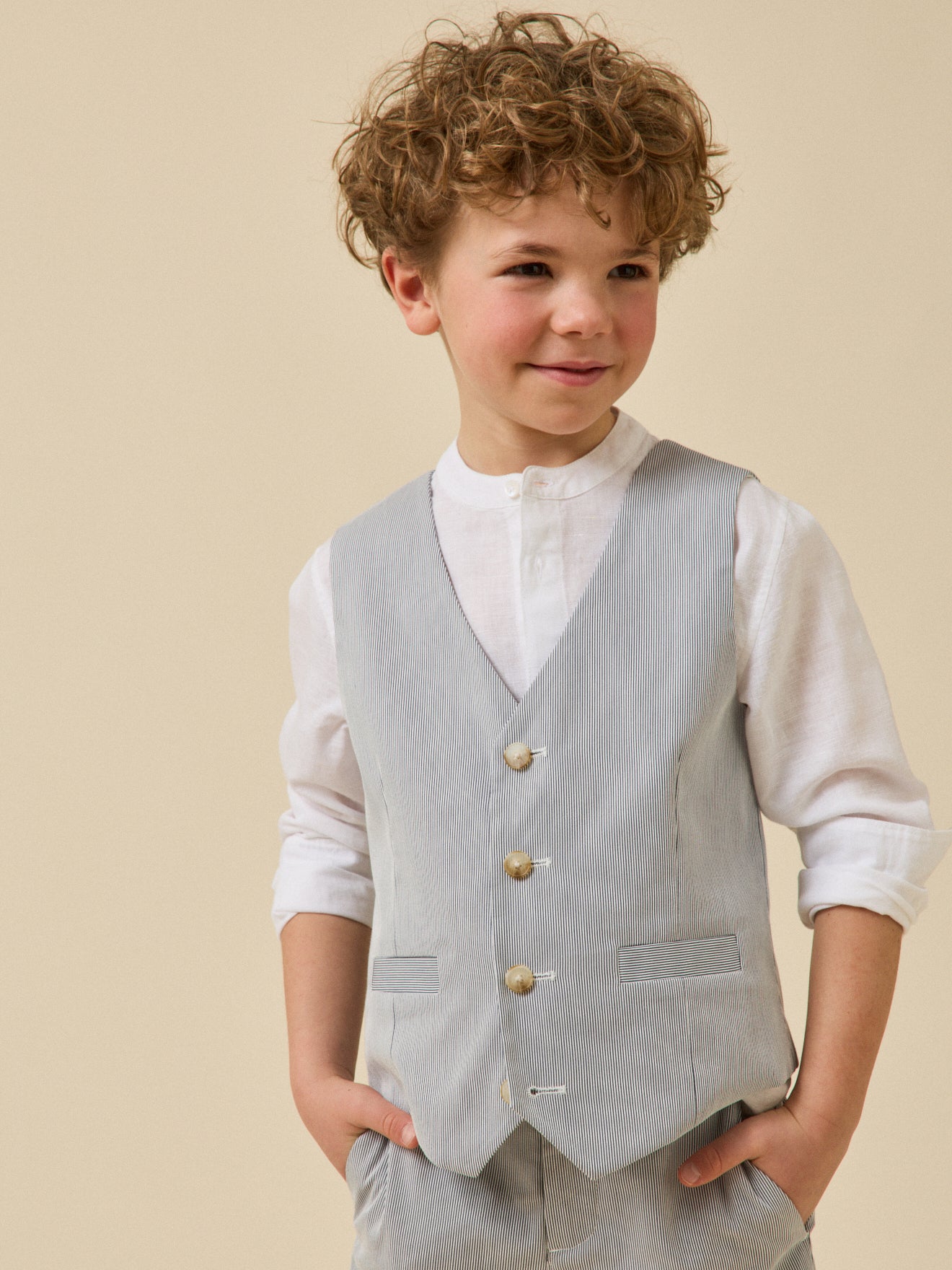 Gilet de costume rayé Garçon – Collection Fêtes et Mariages