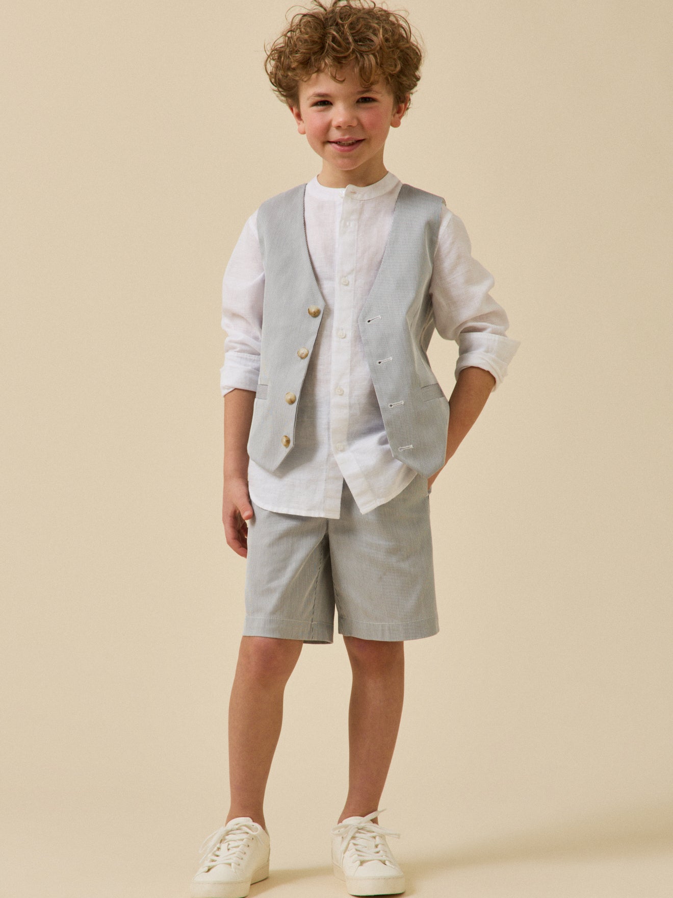 Gilet de costume rayé Garçon – Collection Fêtes et Mariages