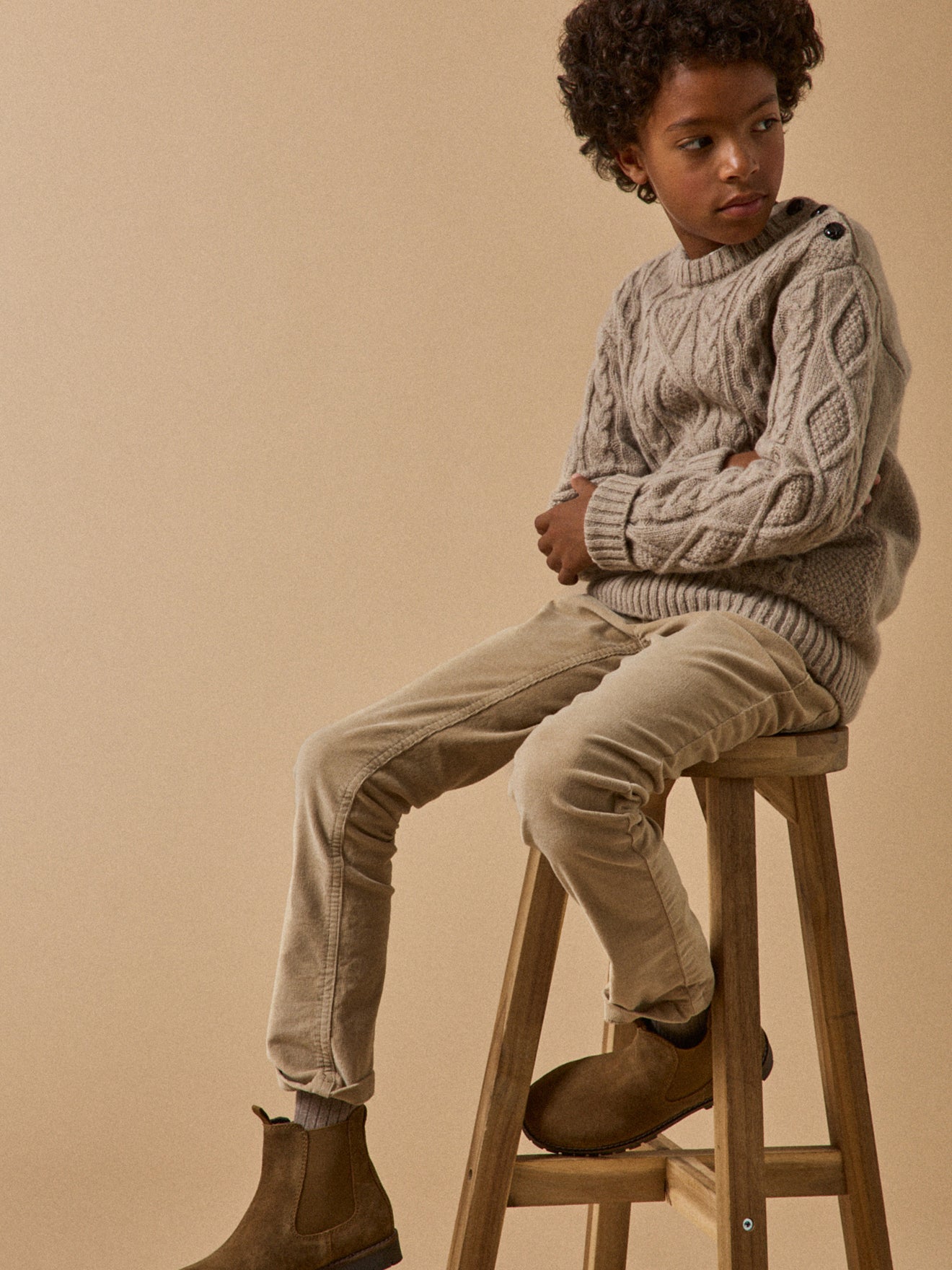 Boy's slim-fit corduroy trousers