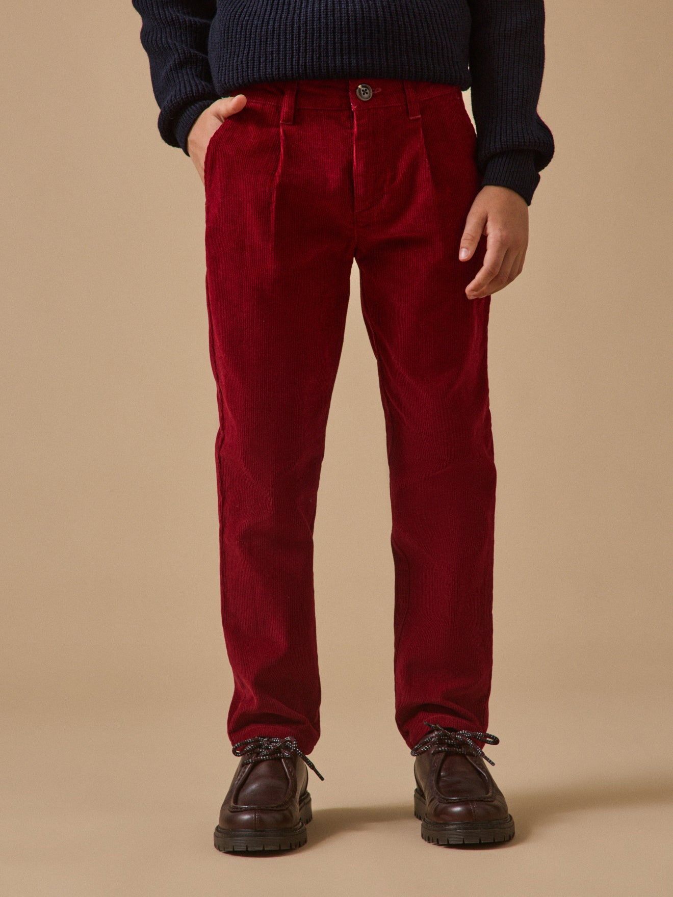 Boy's corduroy chino-style trousers