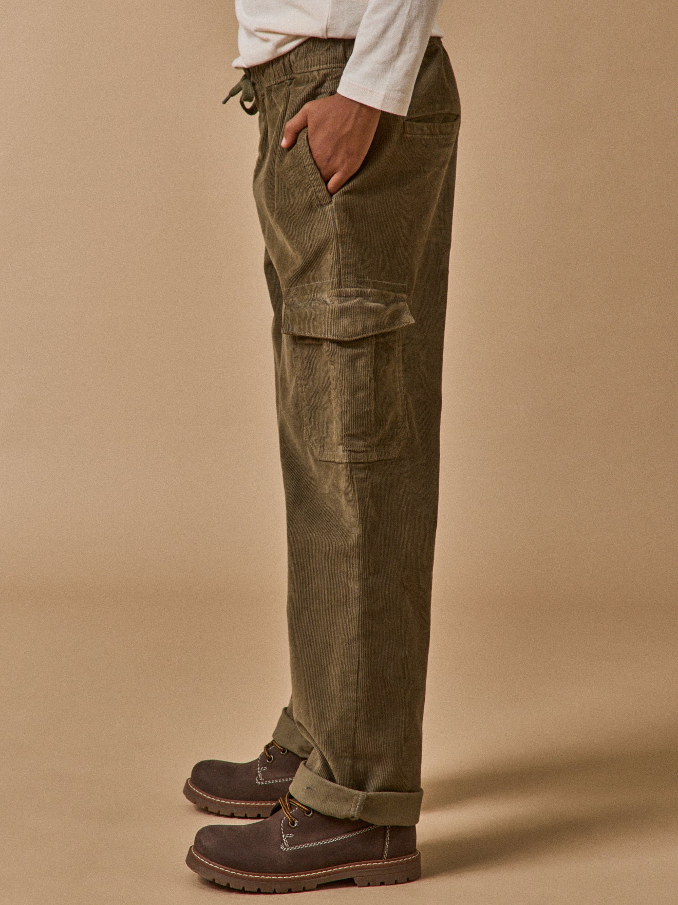 Boy's corduroy cargo trousers