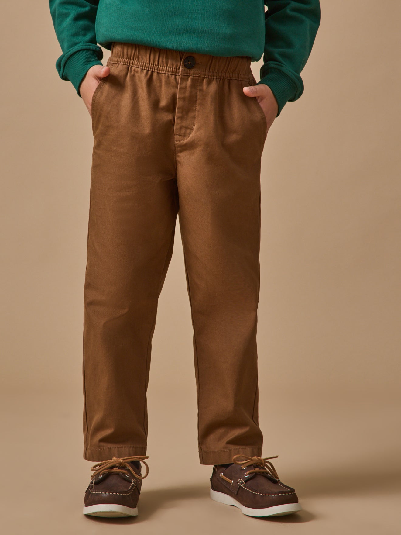 Boy's relaxed twill trousers