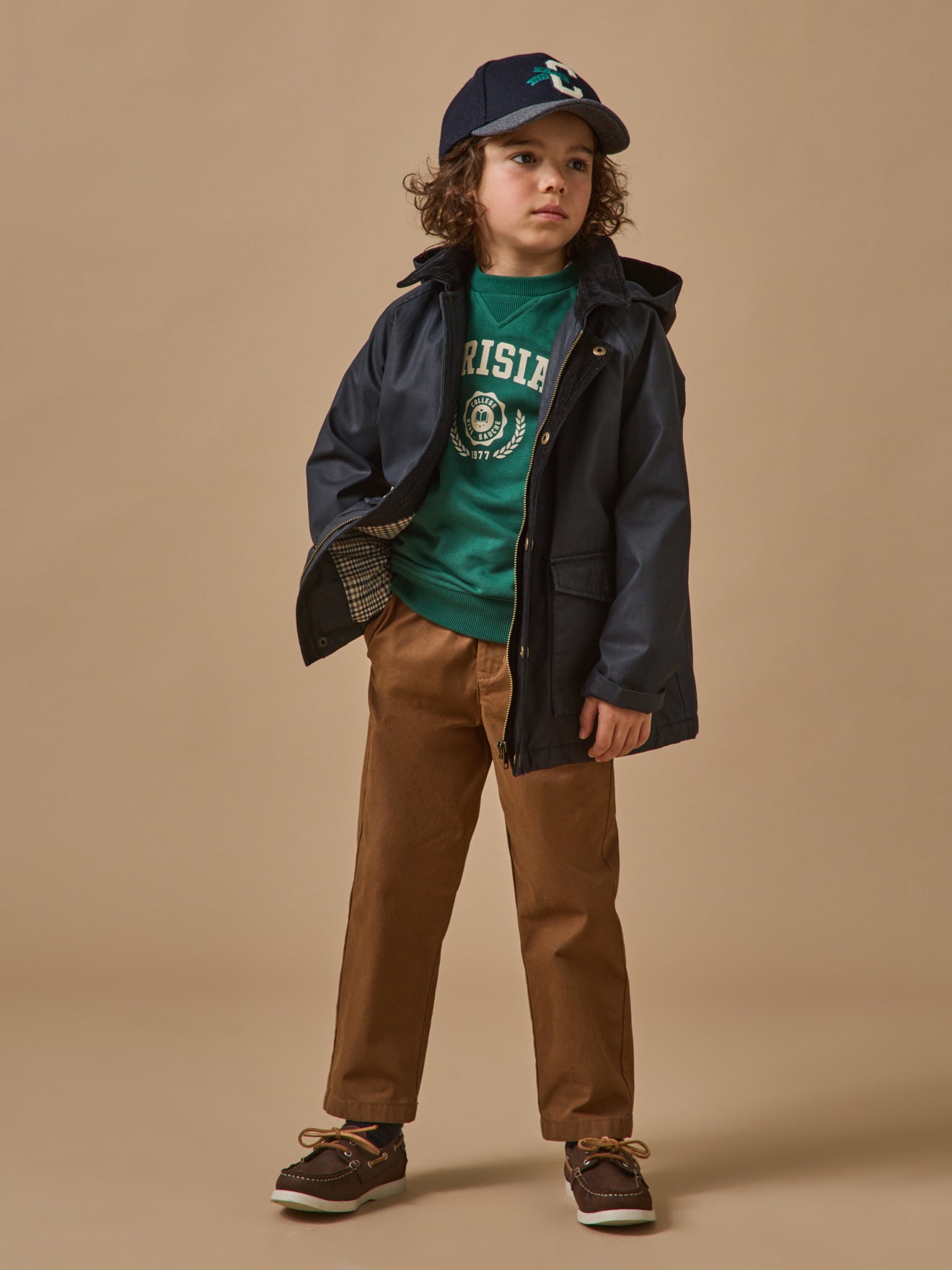 Boy's relaxed twill trousers
