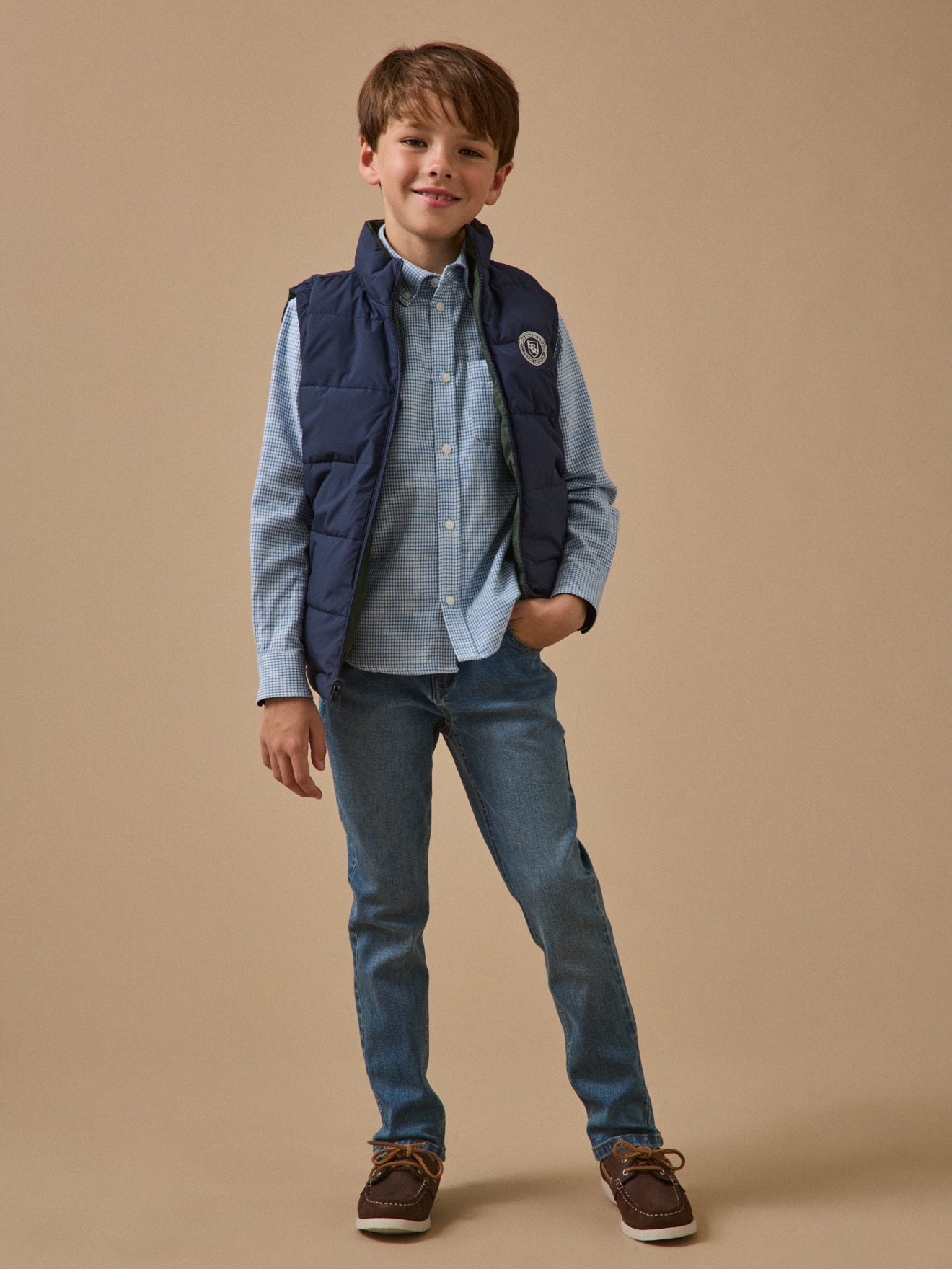 Boy's gingham check shirt
