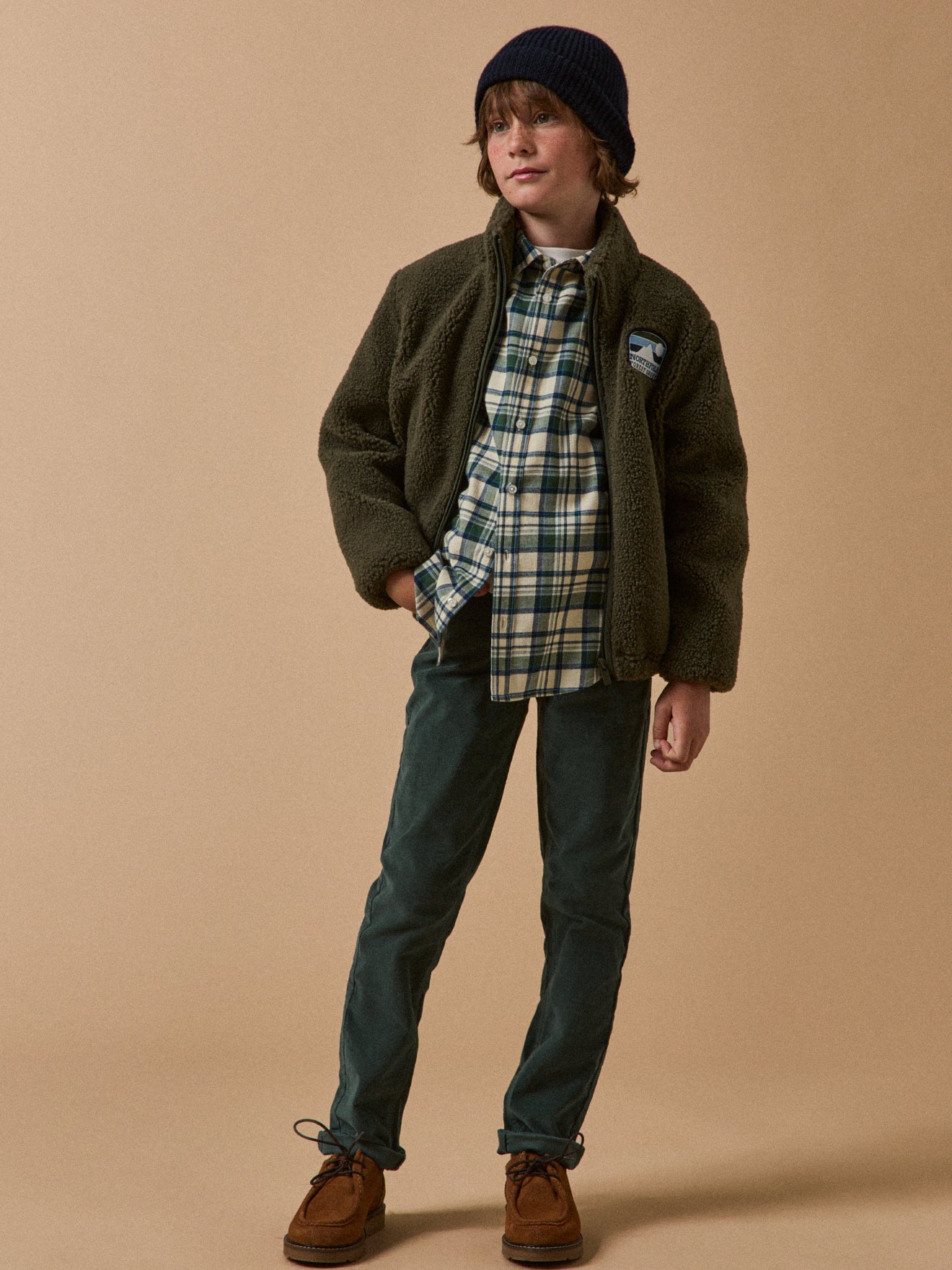 Chemise flanelisée à carreaux Garçon