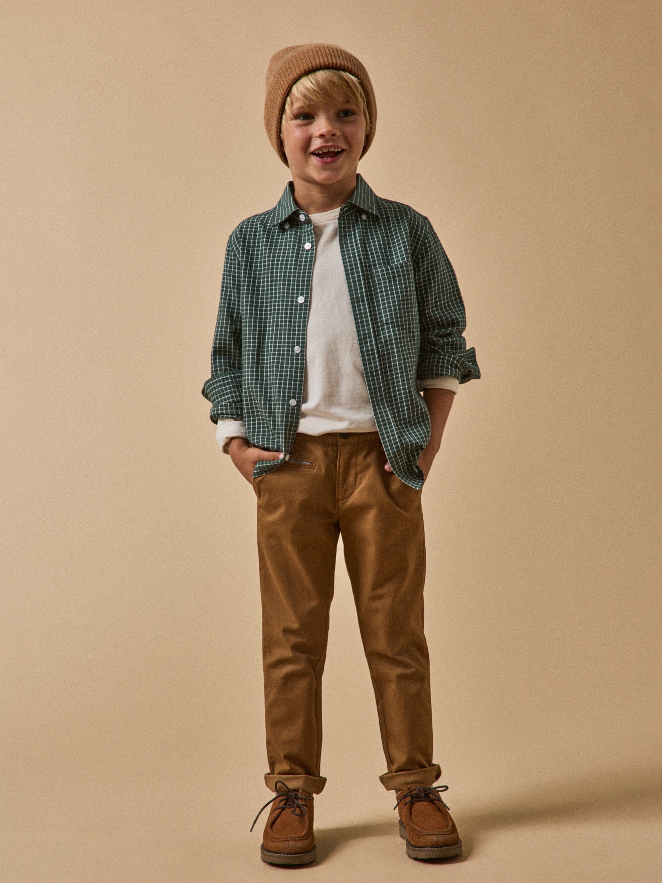 Chemise flanelisée à carreaux Garçon