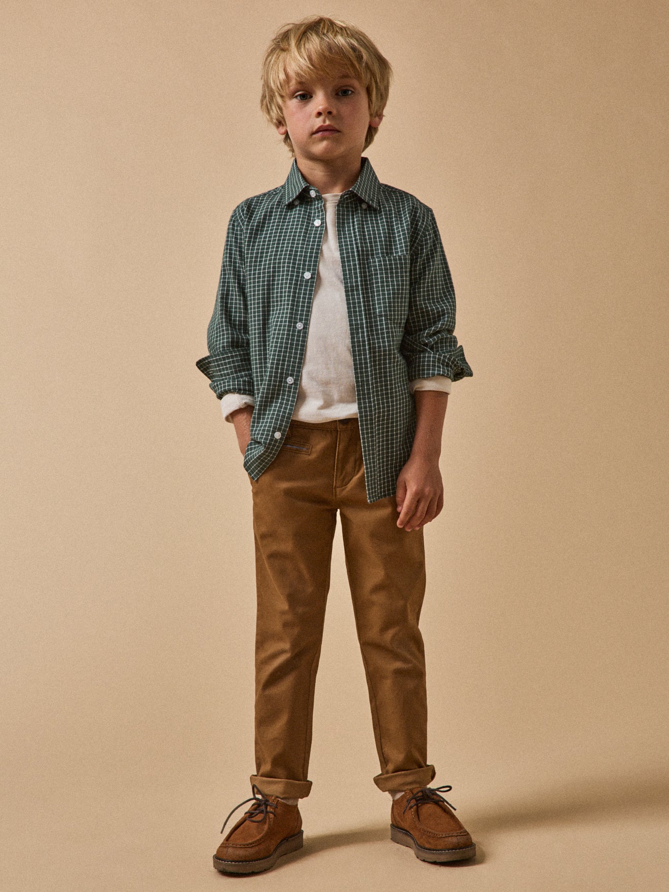 Chemise flanelisée à carreaux Garçon