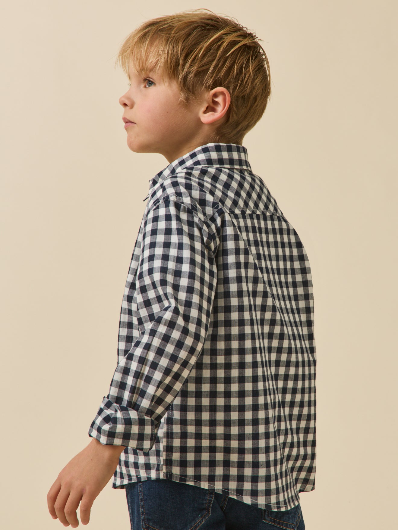 Boy's shirt with large gingham checks