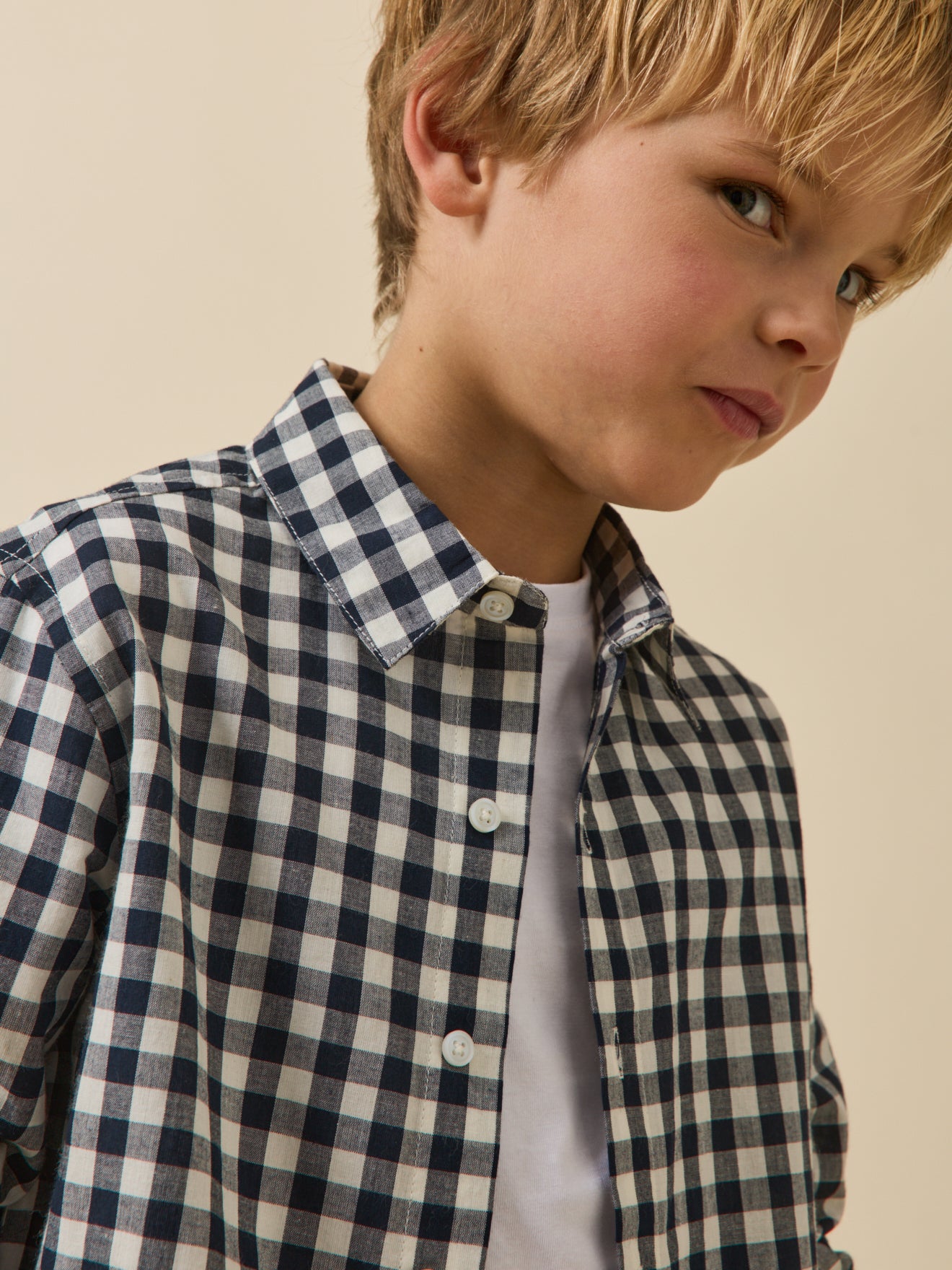 Boy's shirt with large gingham checks