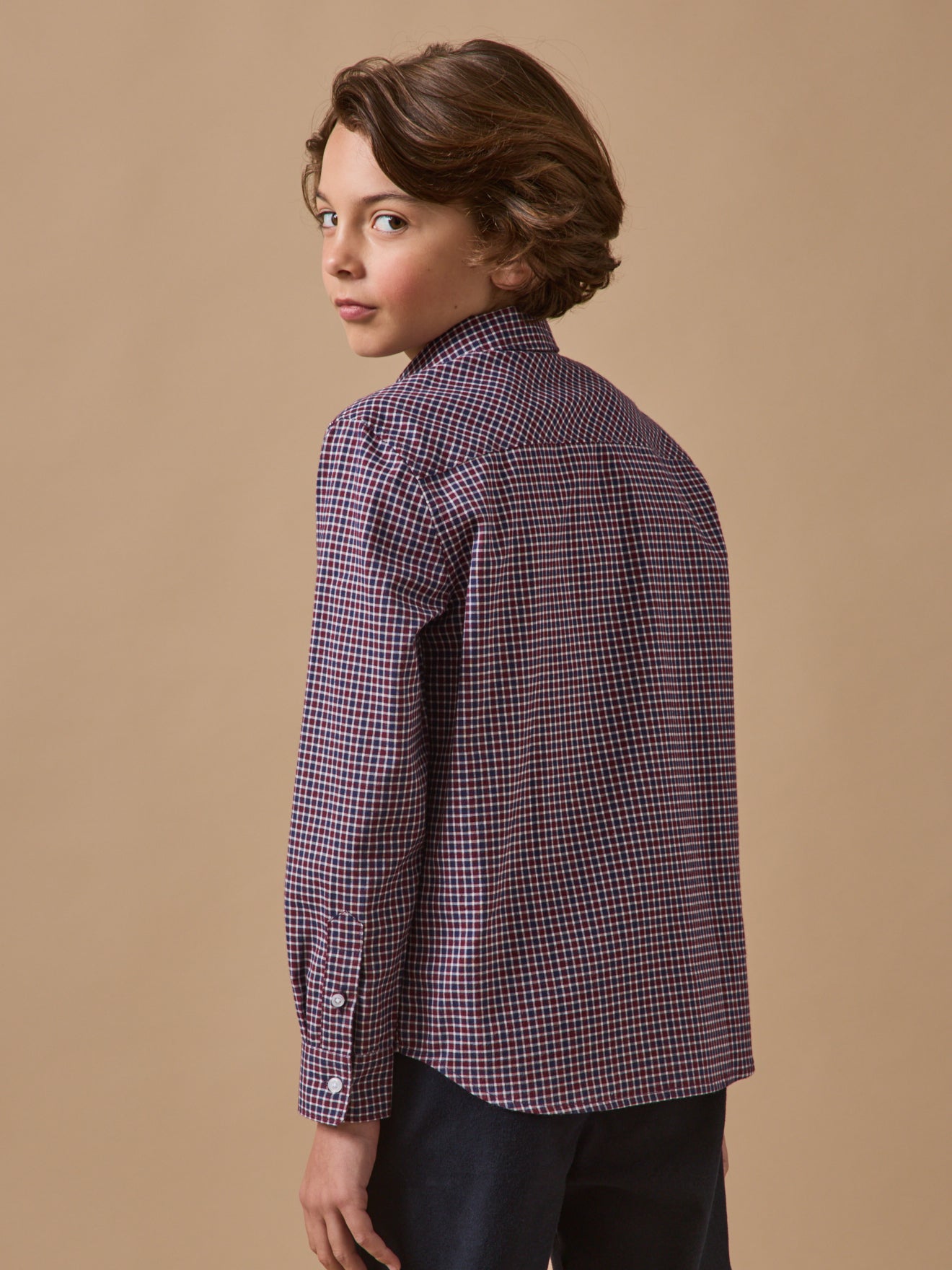 Boy's flannel-like checked shirt