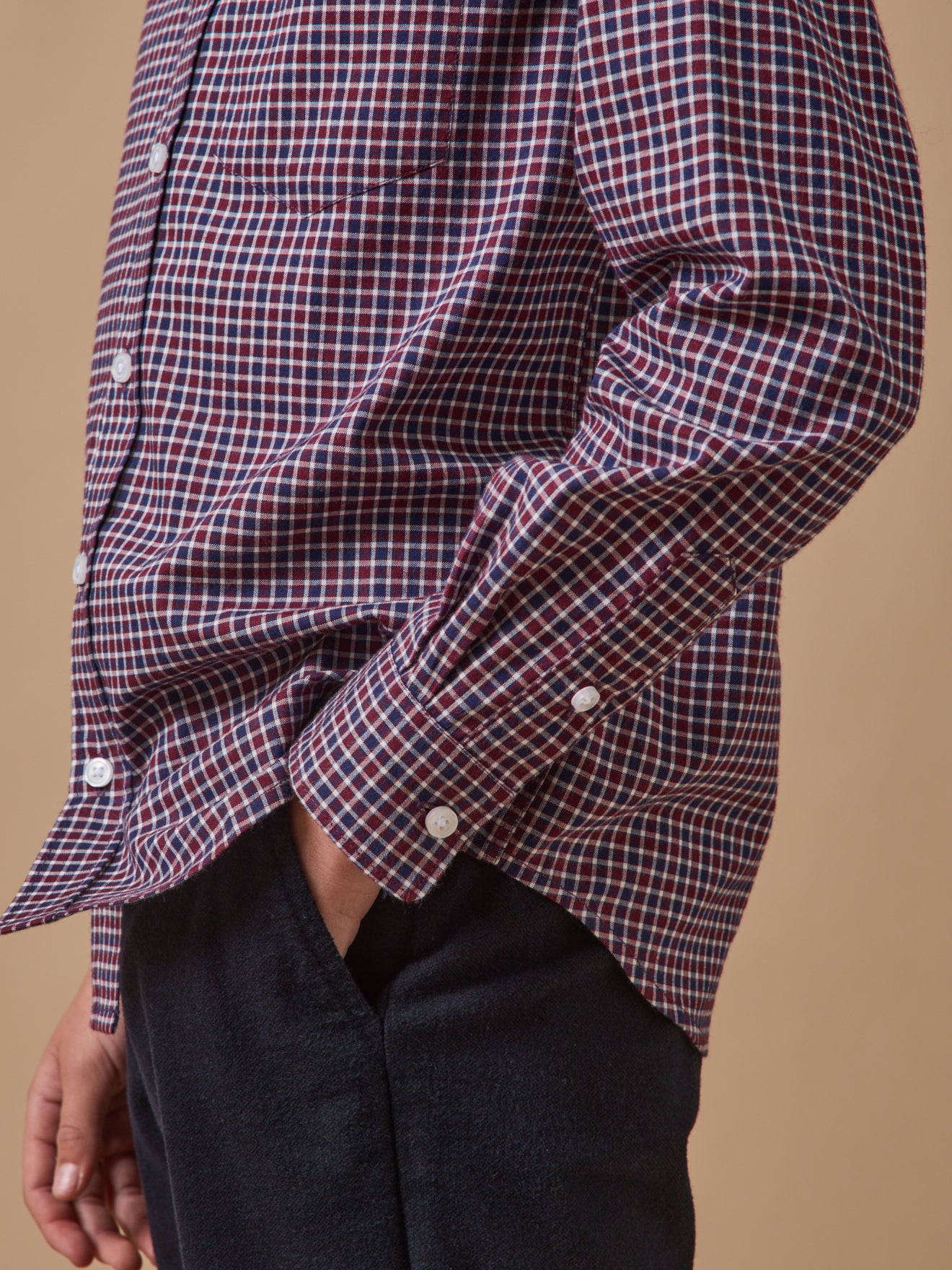 Boy's flannel-like checked shirt