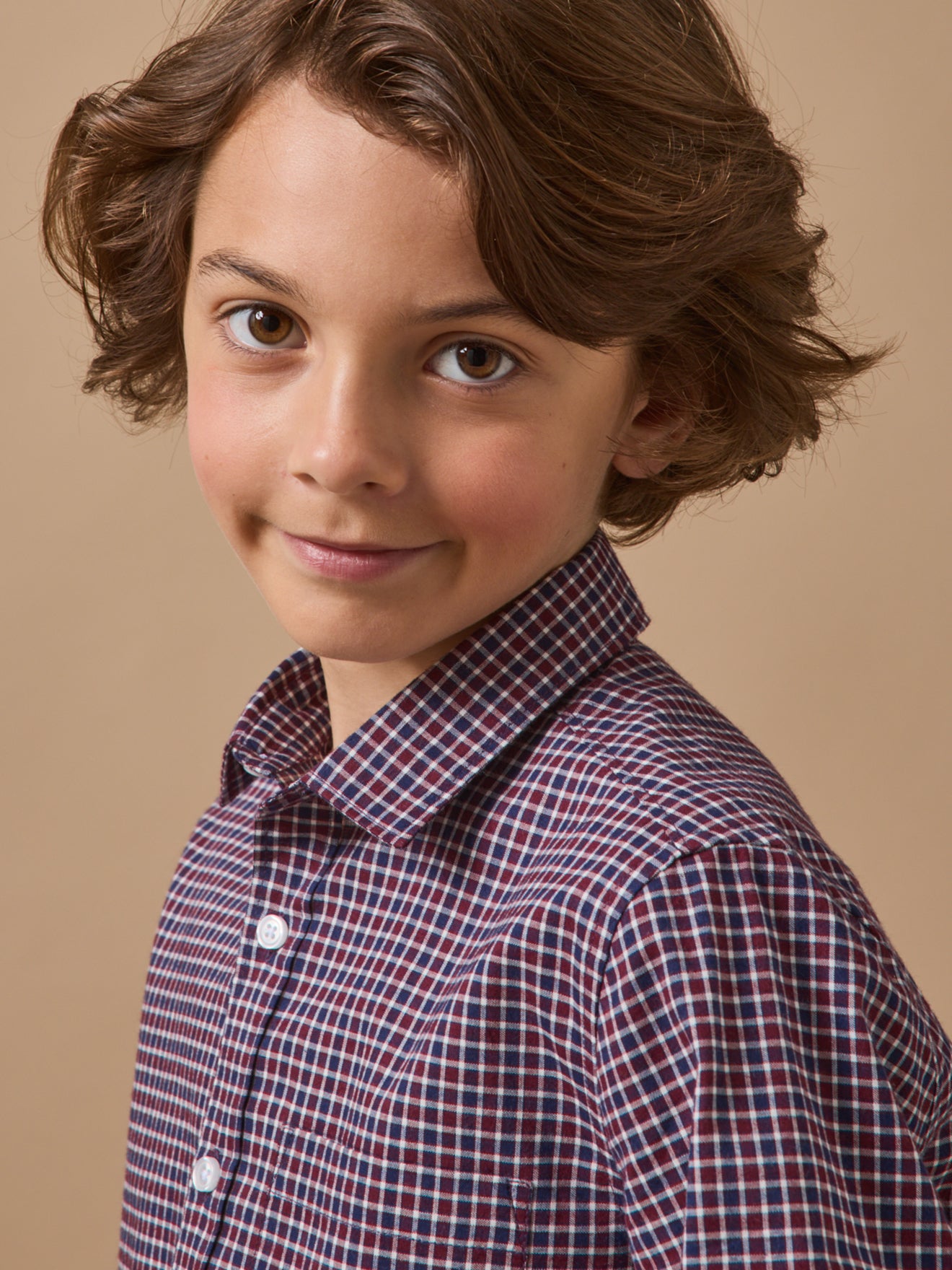 Boy's flannel-like checked shirt