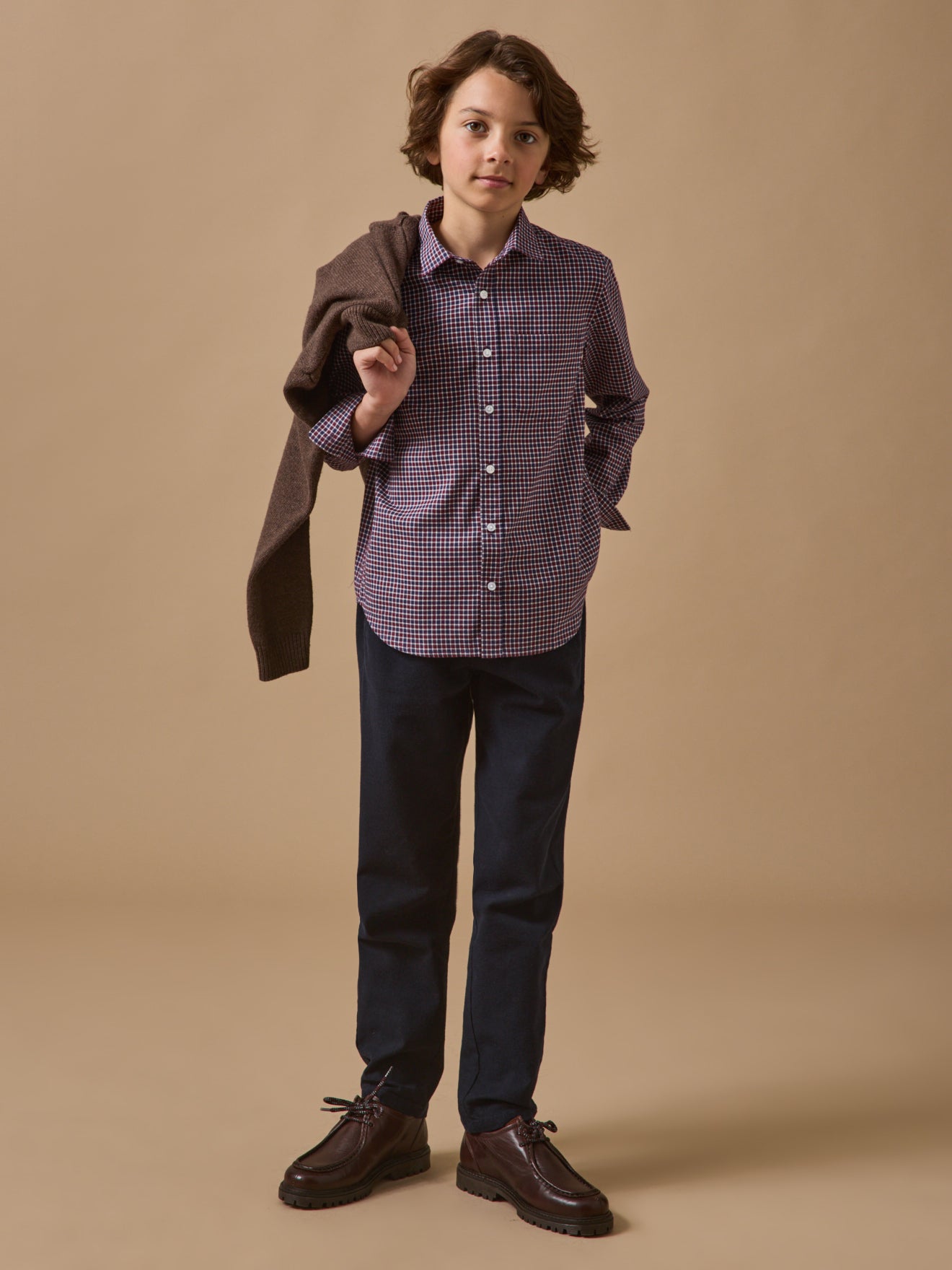 Boy's flannel-like checked shirt